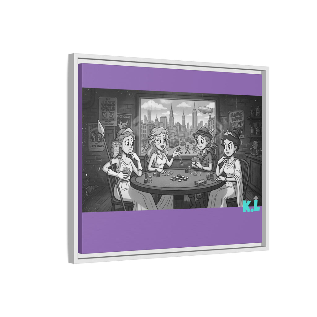 Framed Matte Canvas - Vintage Goddess Poker Night Print