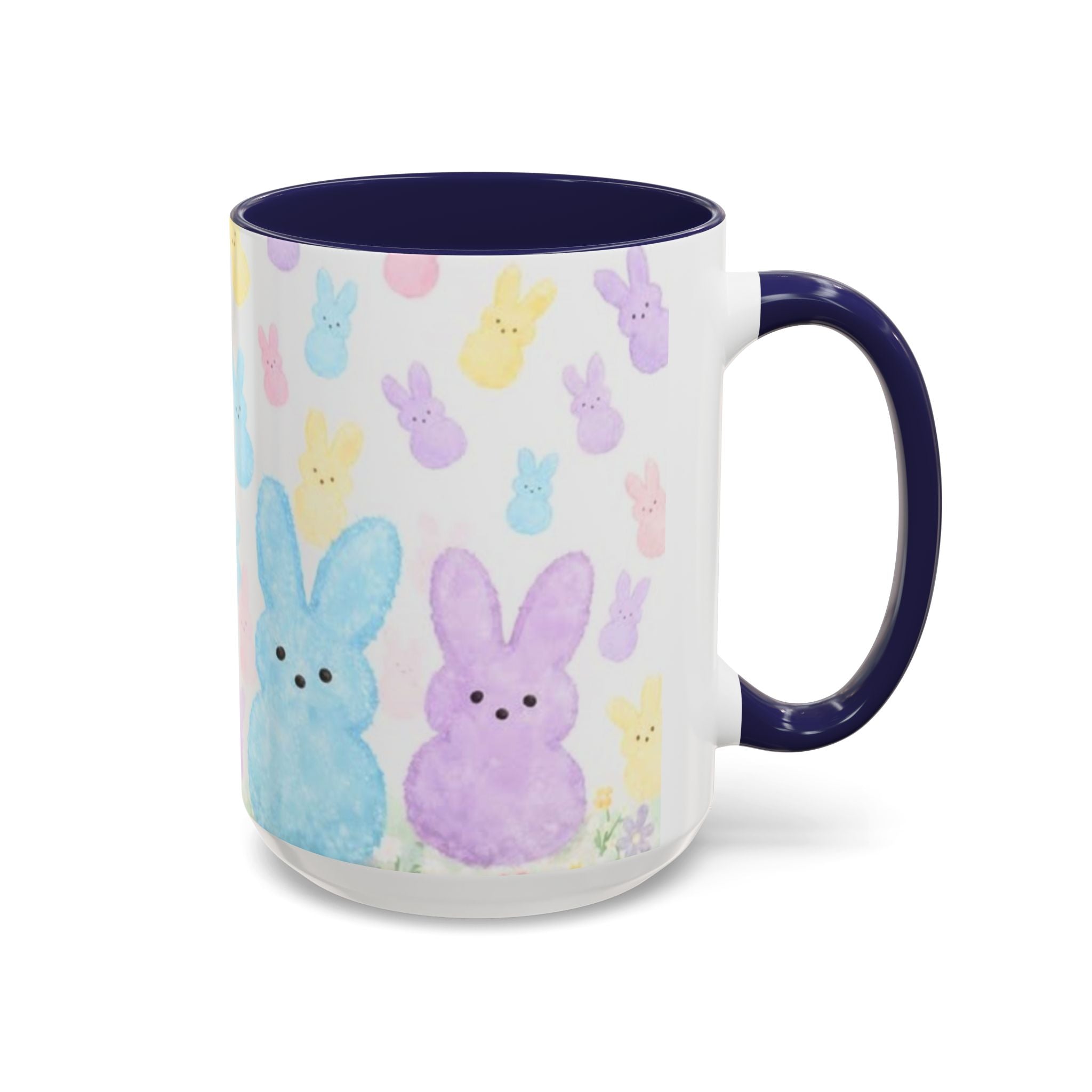 Pastel Peeps Easter Coffee Mug — Cute Bunny Pattern Accent Mug (11/15oz)