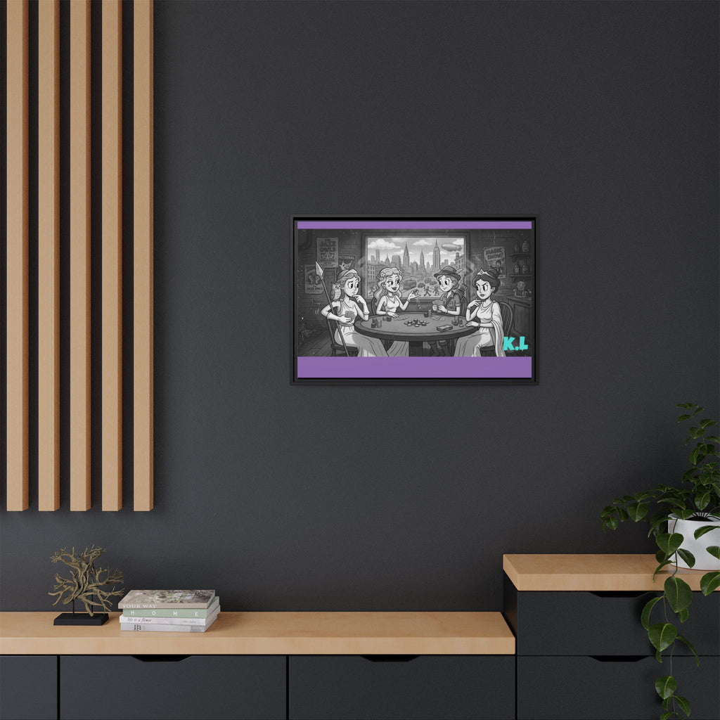 Framed Matte Canvas - Vintage Goddess Poker Night Print