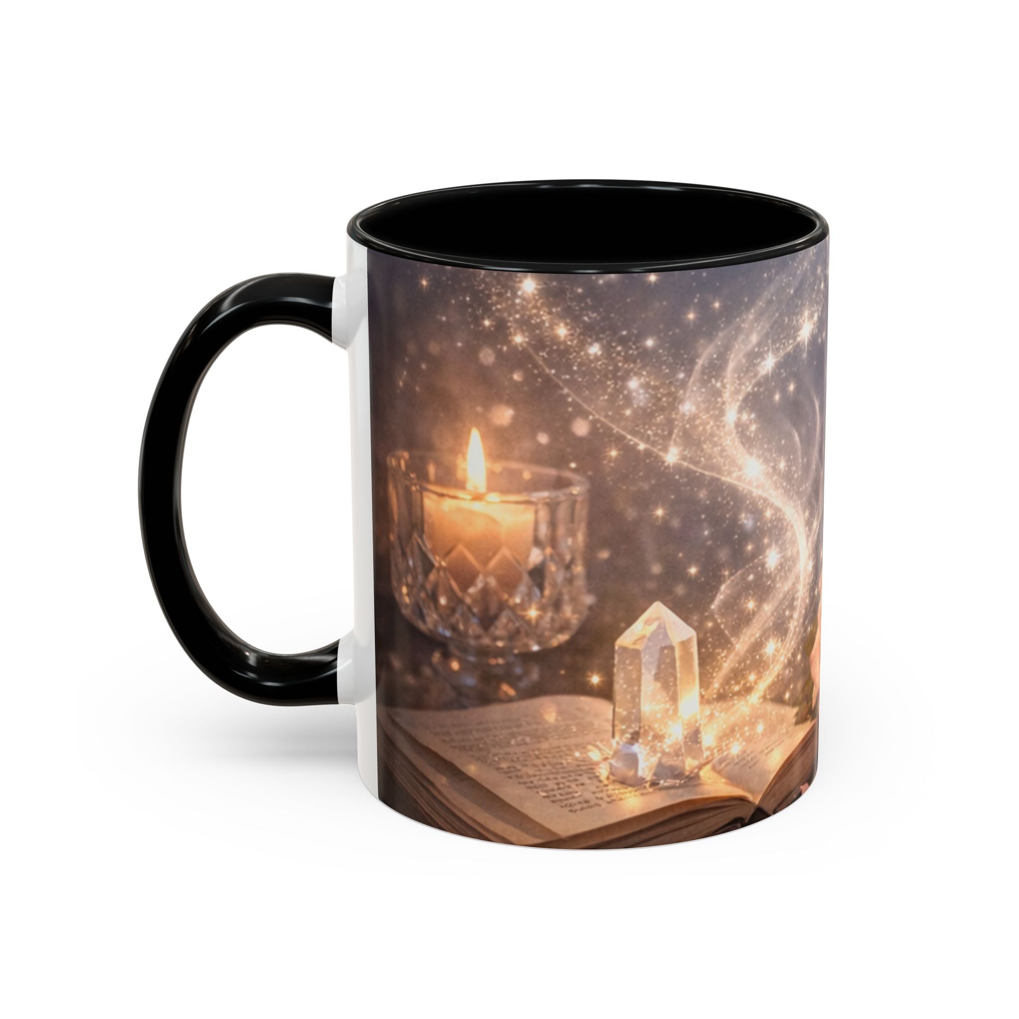 Vintage Rose & Perfume Accent Coffee Mug — Sparkling Floral 11/15oz