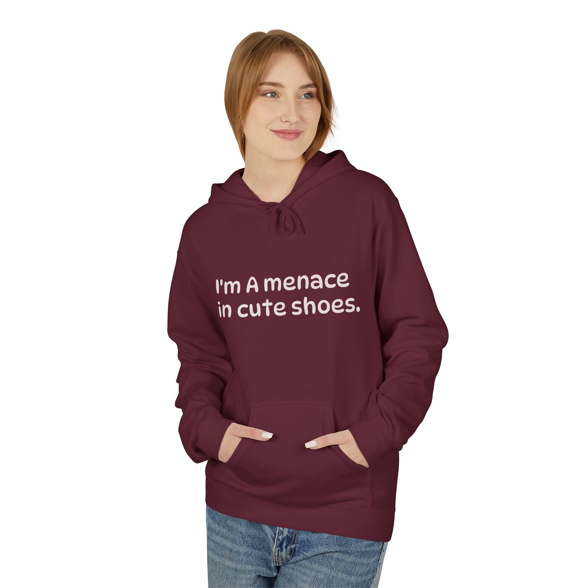 Hoodie - "I'm a Menace in Cute Shoes" Floral Pop Art Graphic Hoodie