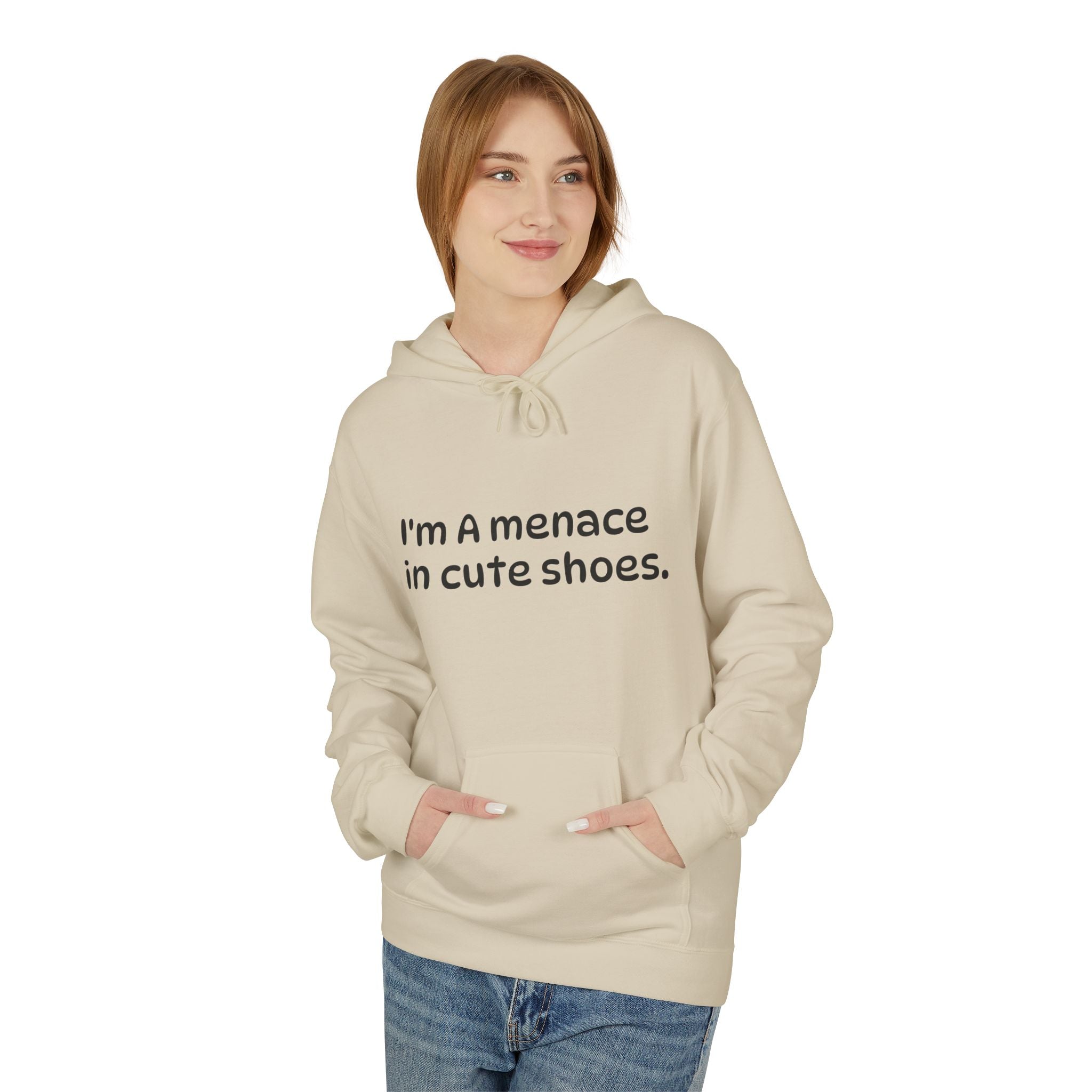 Hoodie - "I'm a Menace in Cute Shoes" Floral Pop Art Graphic Hoodie