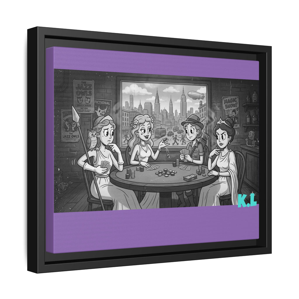 Framed Matte Canvas - Vintage Goddess Poker Night Print