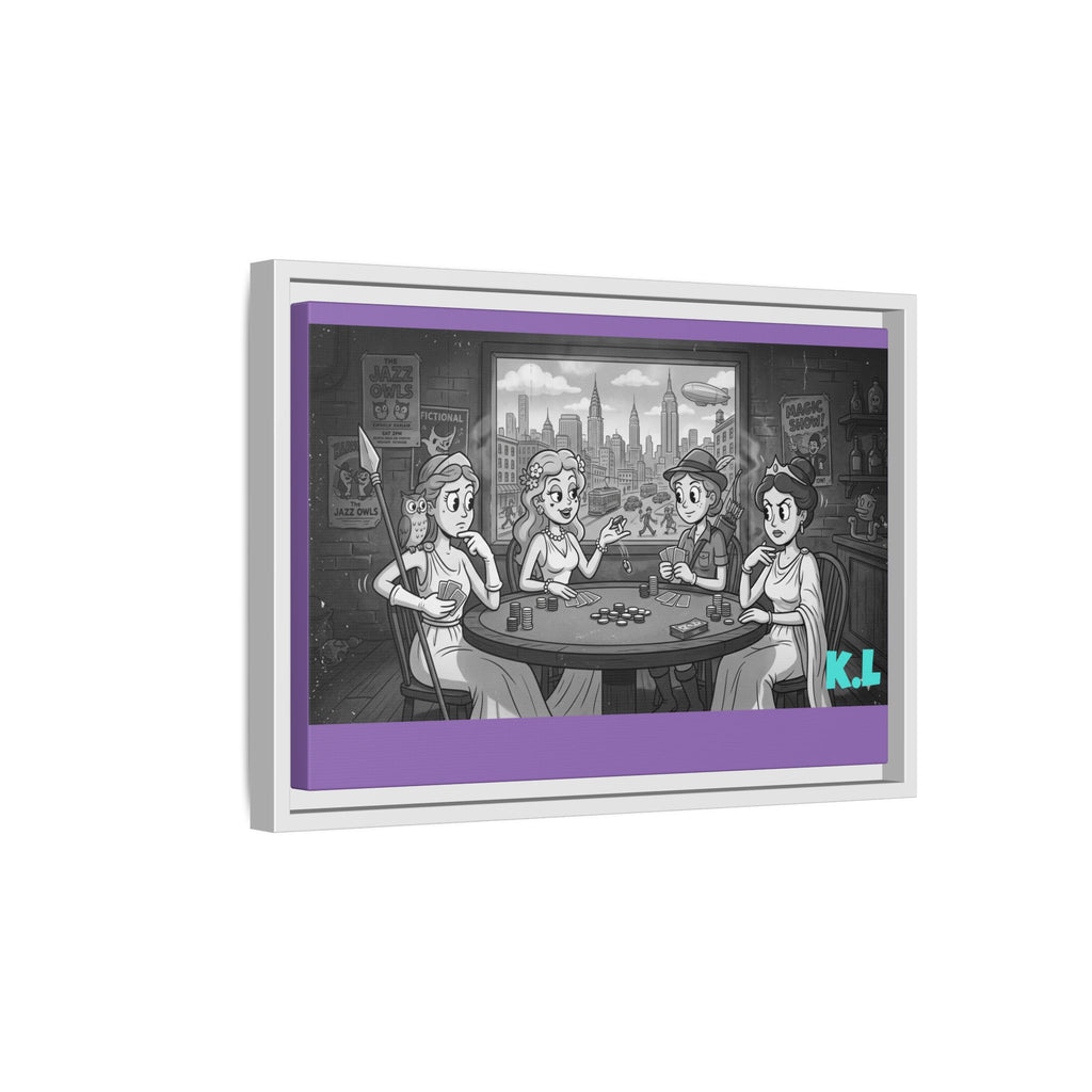 Framed Matte Canvas - Vintage Goddess Poker Night Print