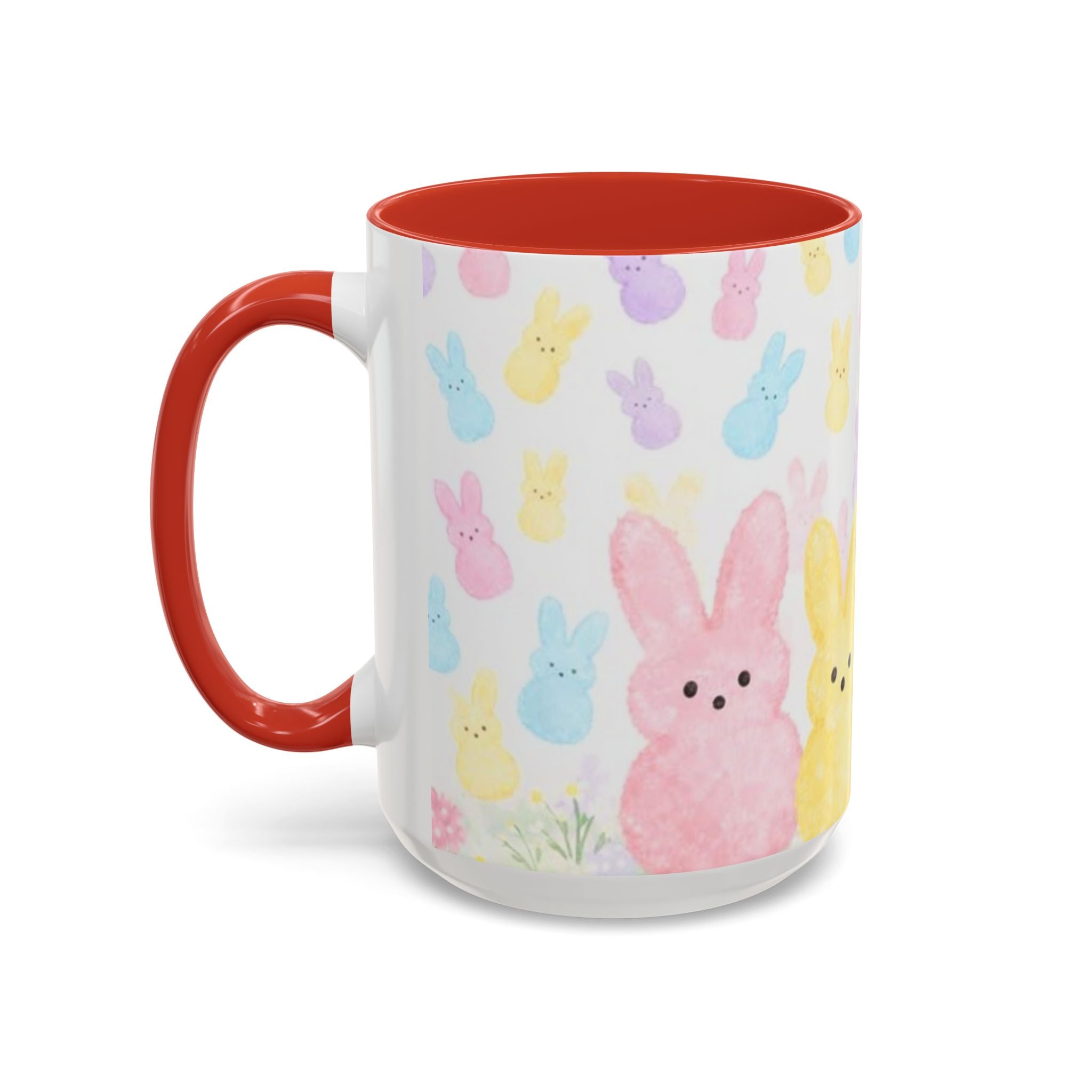 Pastel Peeps Easter Coffee Mug — Cute Bunny Pattern Accent Mug (11/15oz)