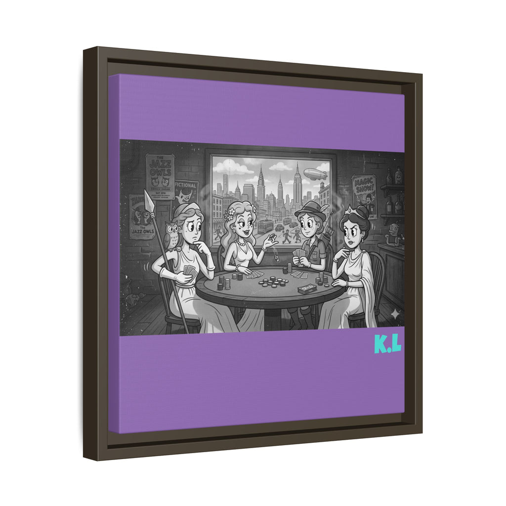 Framed Matte Canvas - Vintage Goddess Poker Night Print