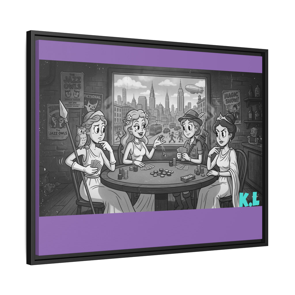Framed Matte Canvas - Vintage Goddess Poker Night Print