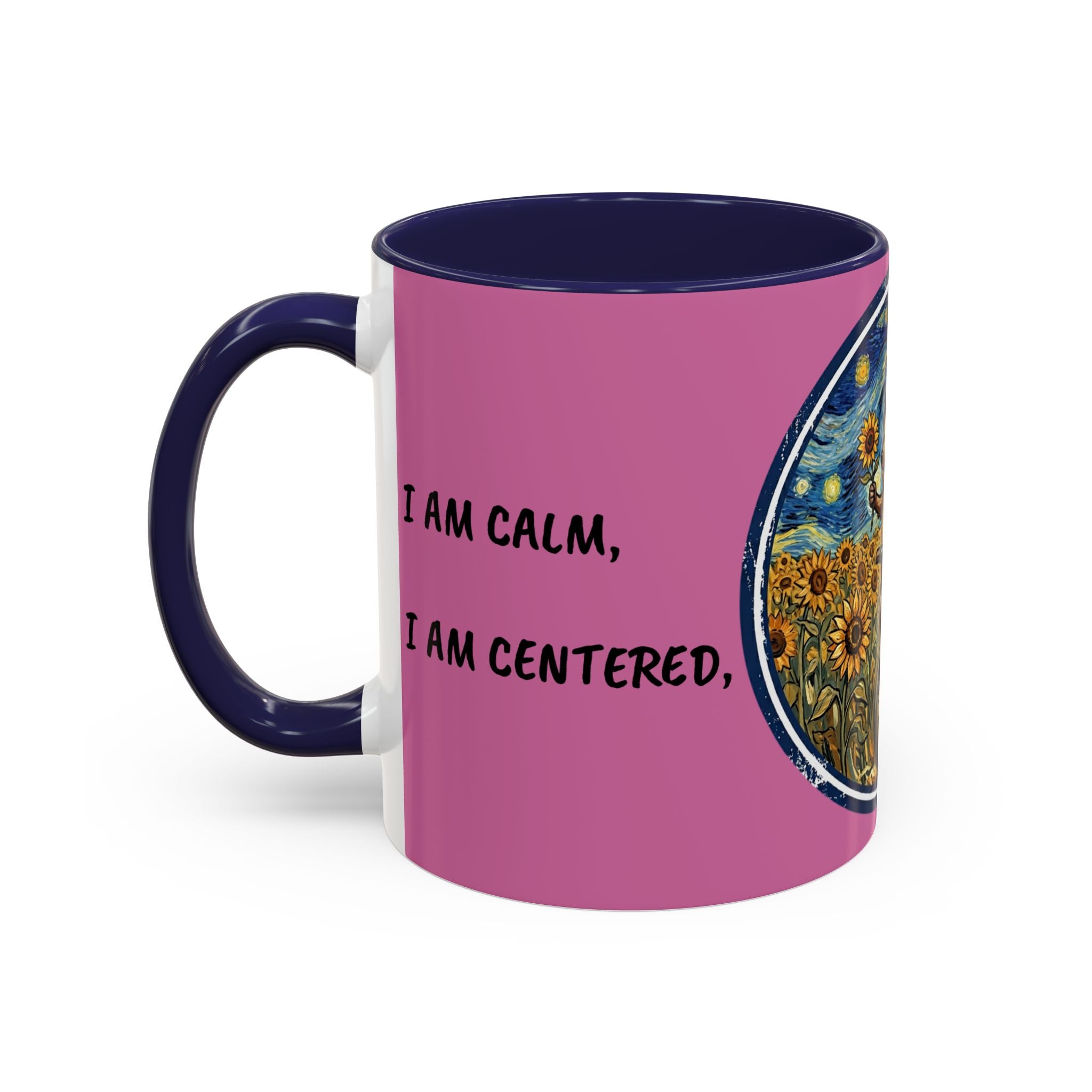 Hedgehog Sunflower Coffee Mug — "I Am At Peace" Accent Ceramic Mug
