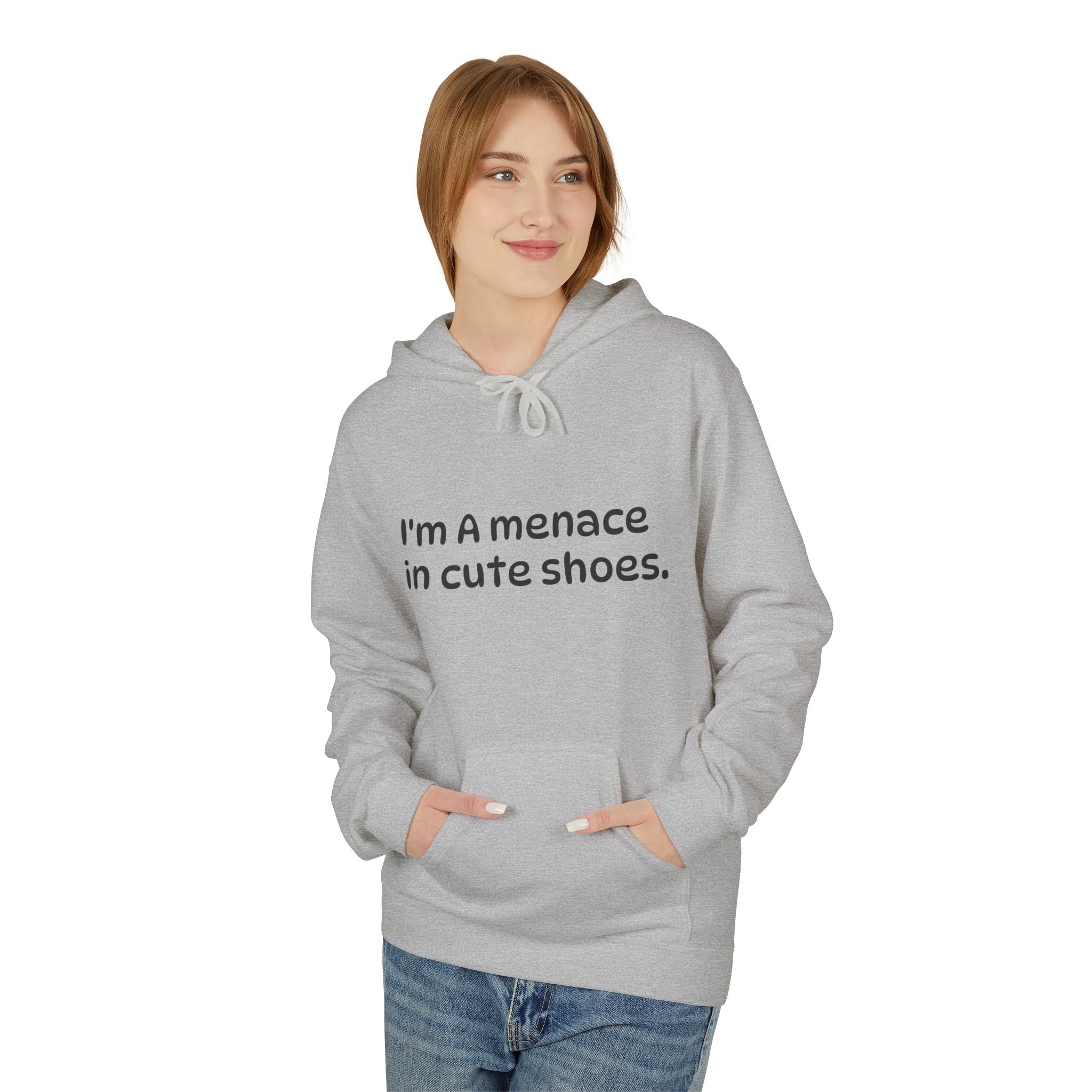 Hoodie - "I'm a Menace in Cute Shoes" Floral Pop Art Graphic Hoodie