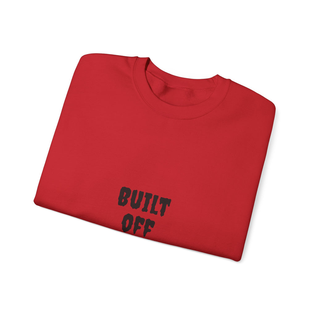 Crewneck Sweatshirt — "Built Off Pressure" Diamond UFO Floral Back Print