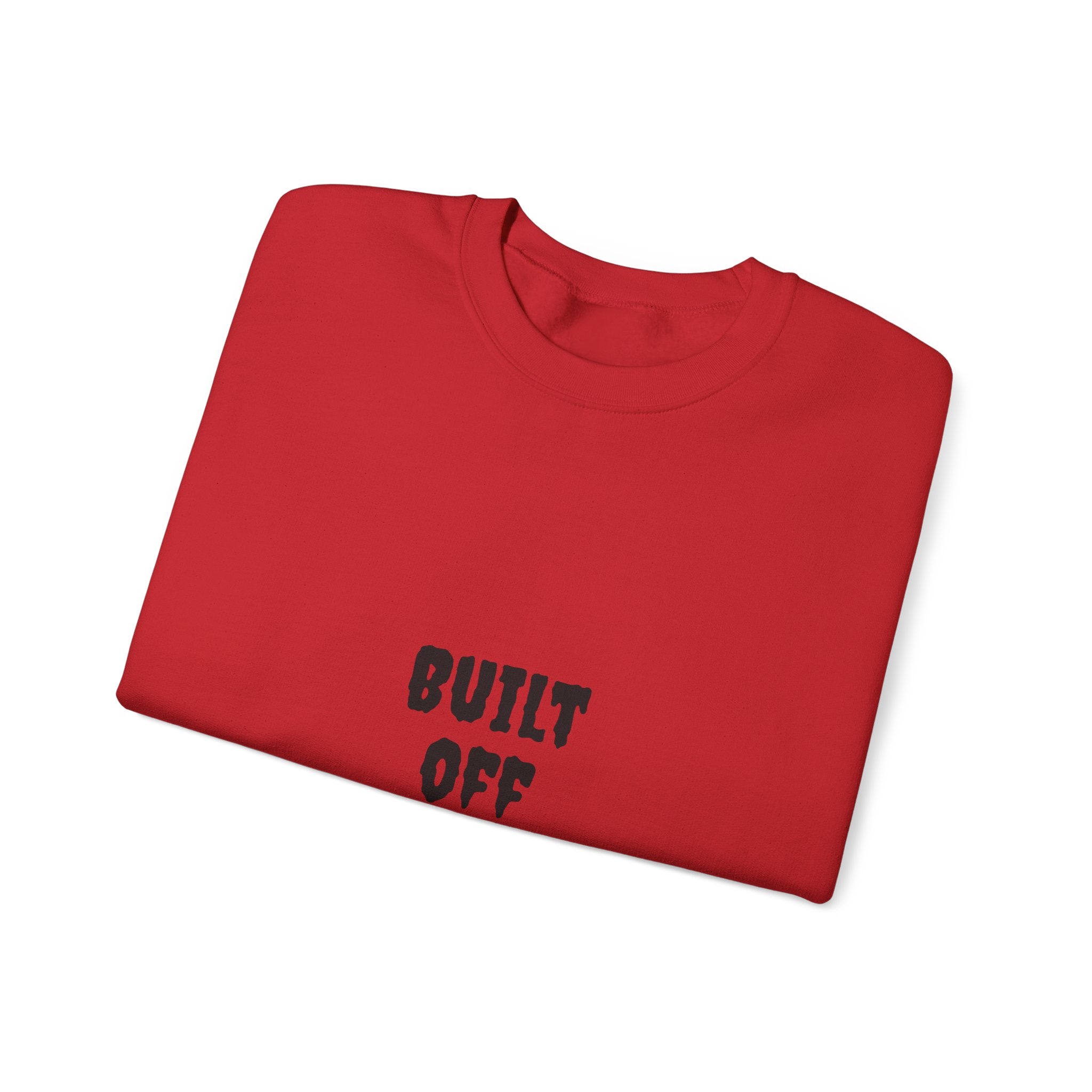 Crewneck Sweatshirt — "Built Off Pressure" Diamond UFO Floral Back Print