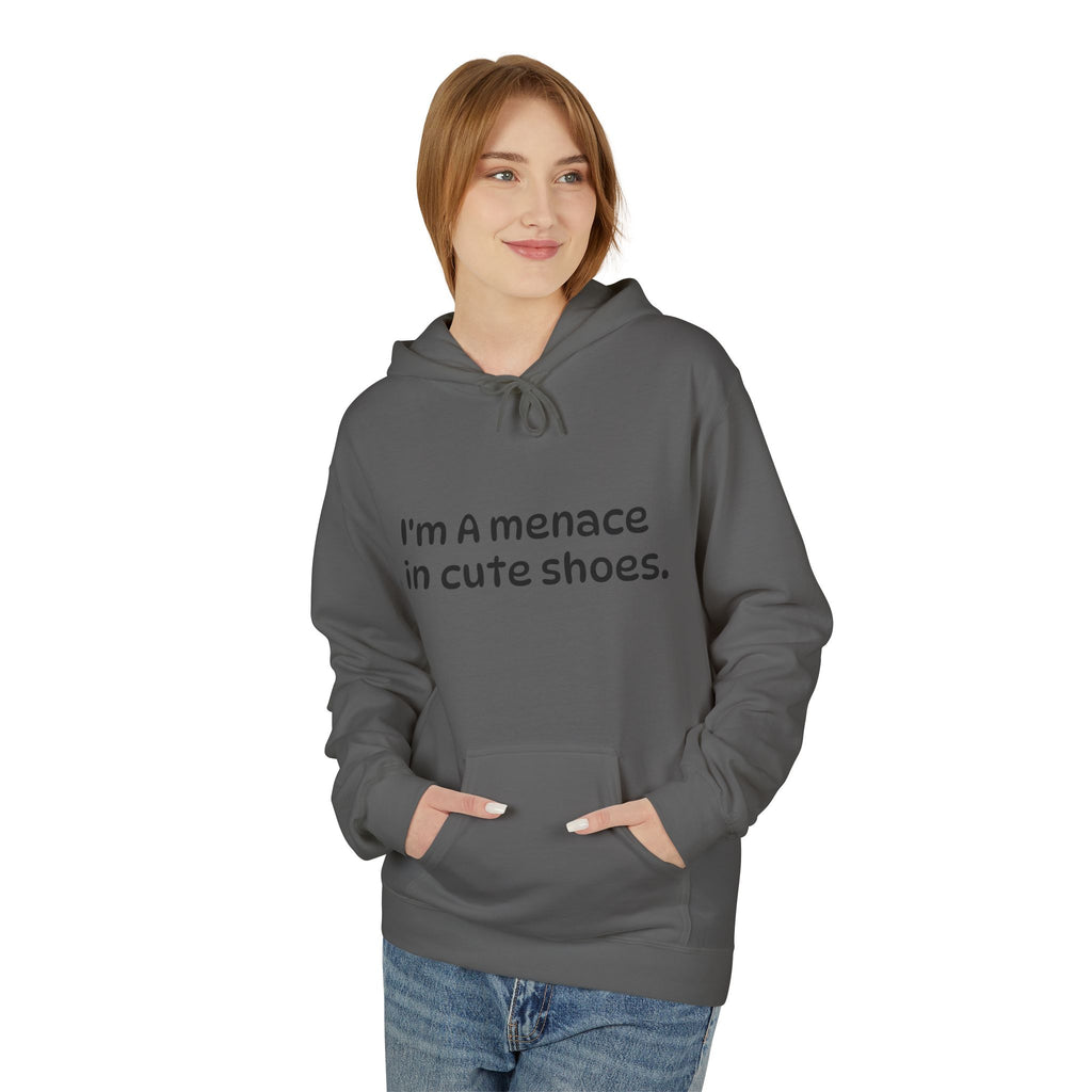 Hoodie - "I'm a Menace in Cute Shoes" Floral Pop Art Graphic Hoodie