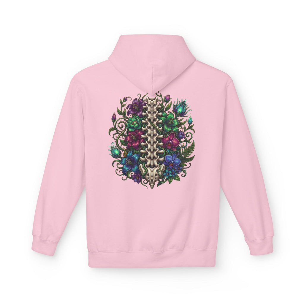 Spine & Blossoms Hoodie — "Soft Heart, Strong Spine!" Graphic Pullover