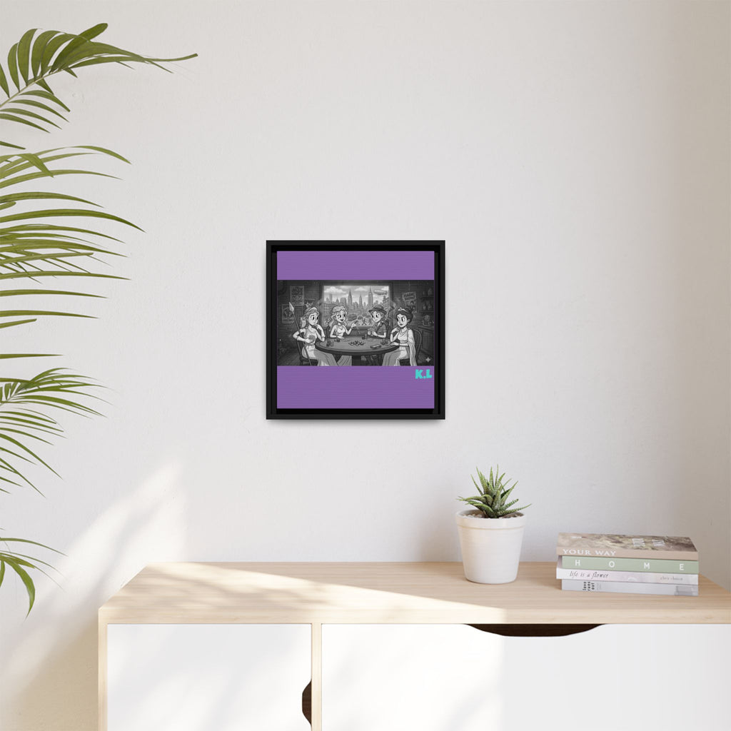Framed Matte Canvas - Vintage Goddess Poker Night Print