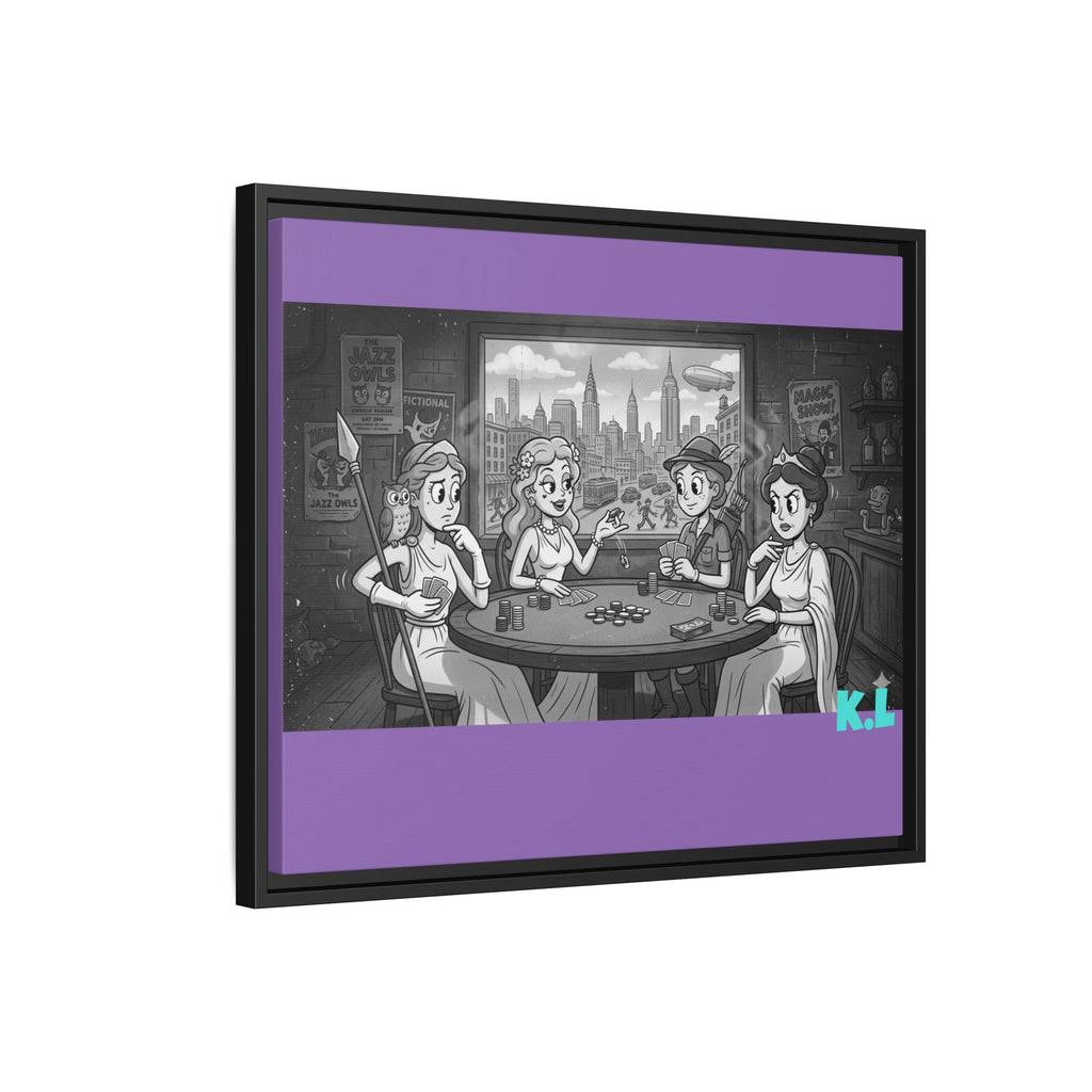 Framed Matte Canvas - Vintage Goddess Poker Night Print
