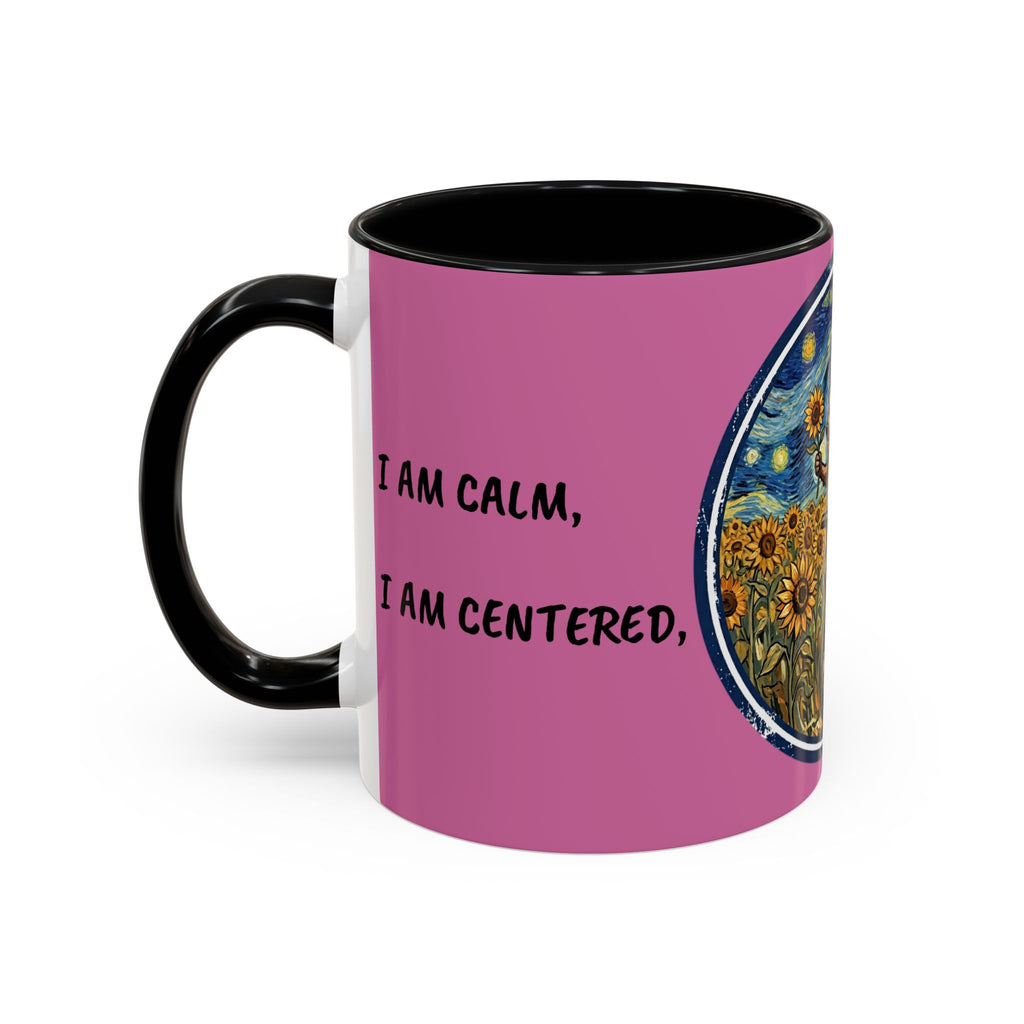 Hedgehog Sunflower Coffee Mug — "I Am At Peace" Accent Ceramic Mug