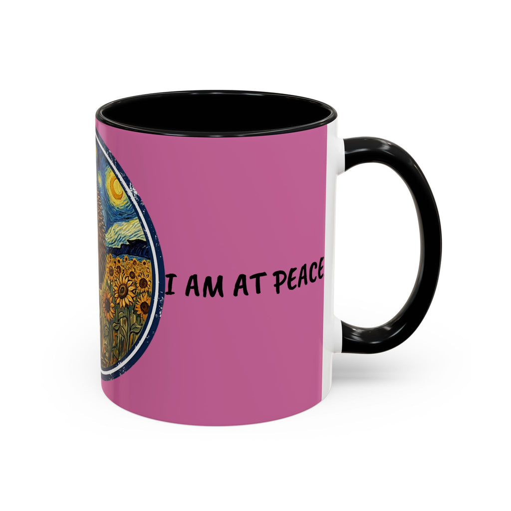 Hedgehog Sunflower Coffee Mug — "I Am At Peace" Accent Ceramic Mug