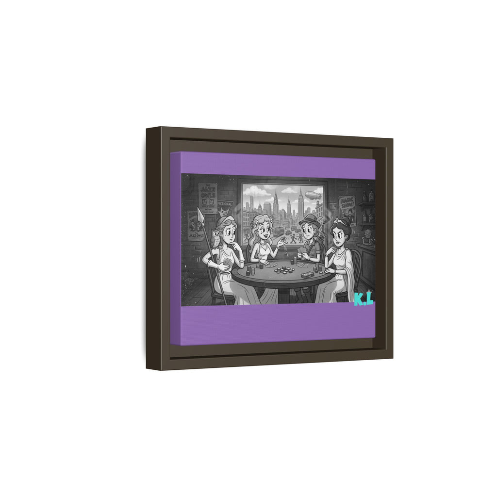 Framed Matte Canvas - Vintage Goddess Poker Night Print