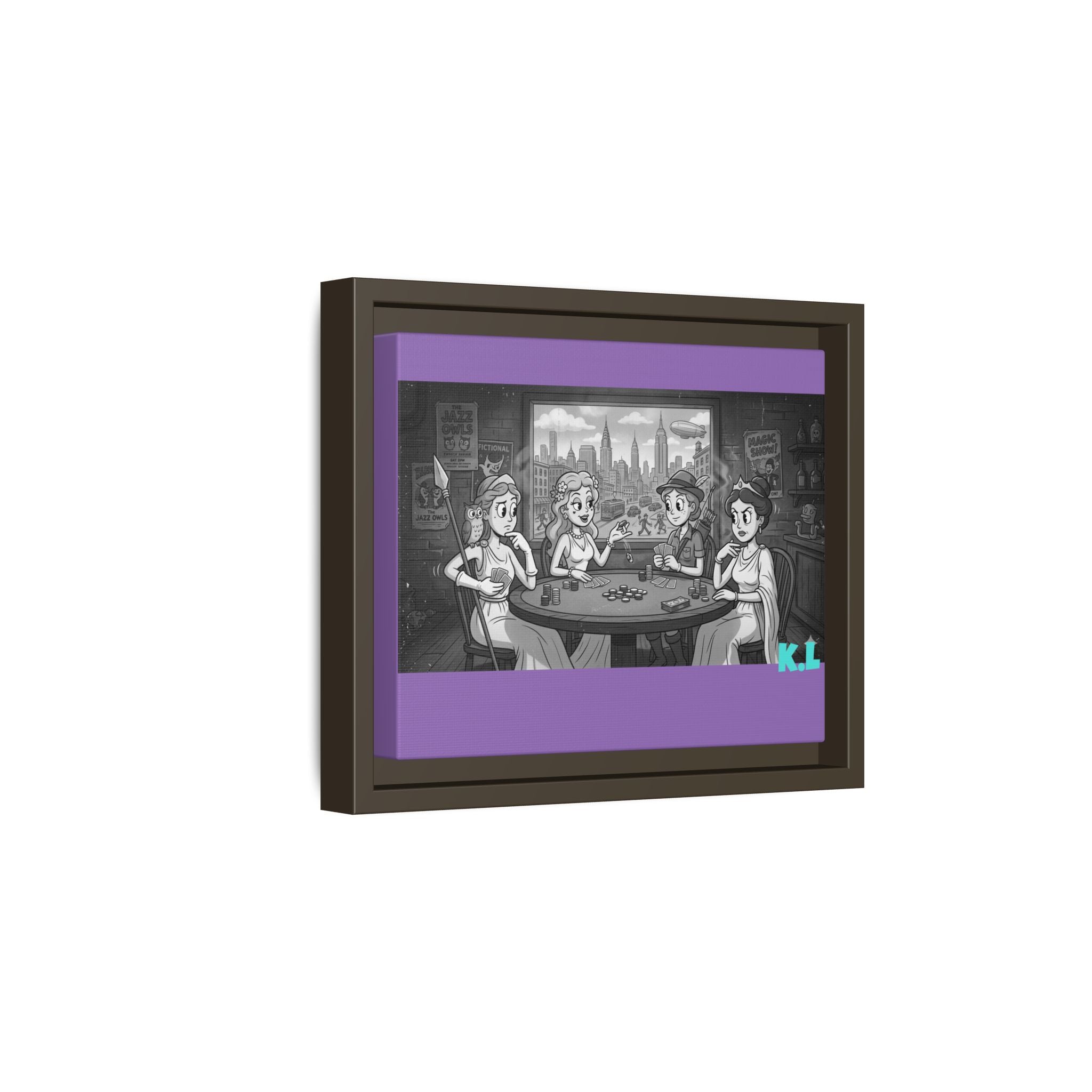 Framed Matte Canvas - Vintage Goddess Poker Night Print