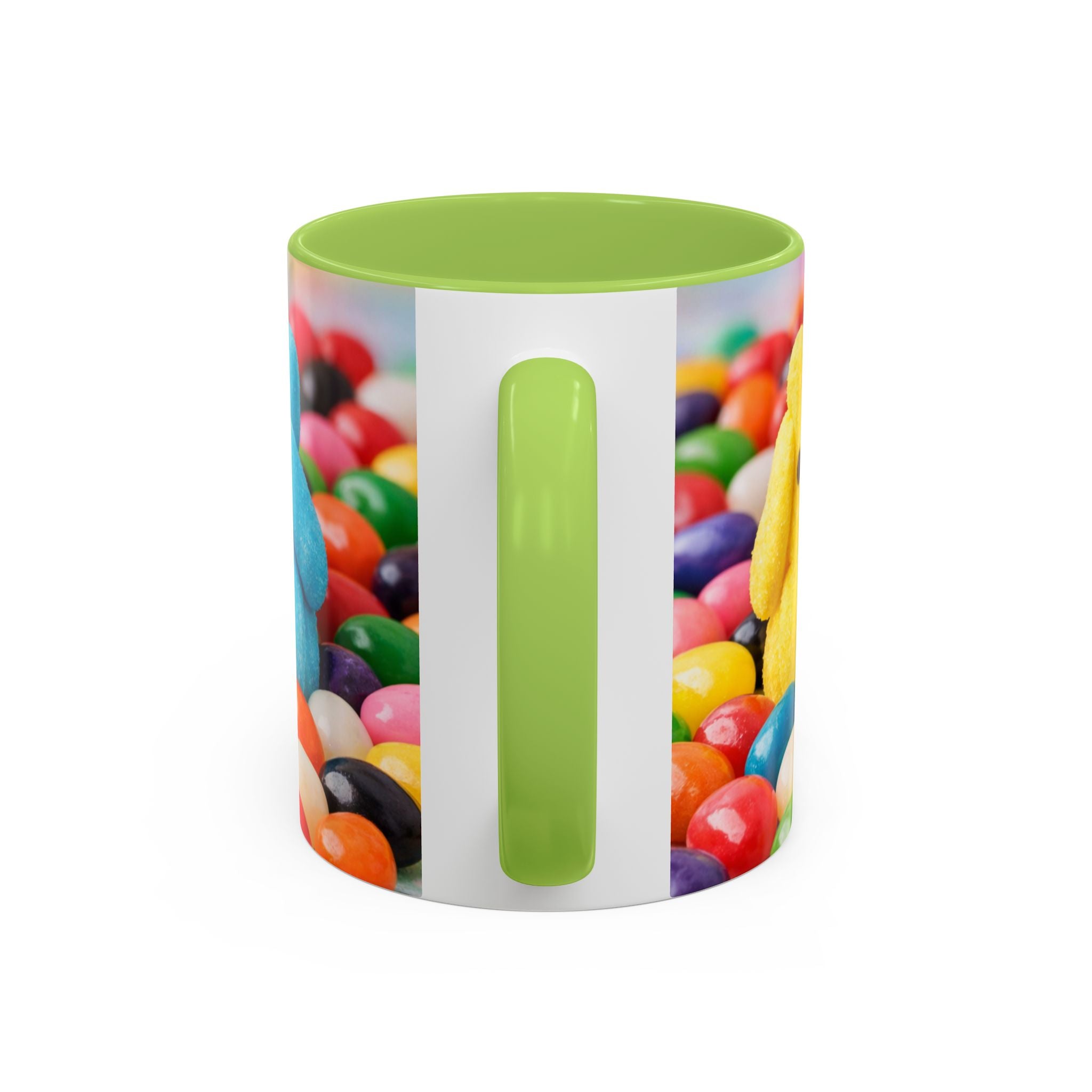 Easter Candy Peeps Coffee Mug — Colorful Jellybean & Marshmallow Bunny Accent Mug (11/15oz)