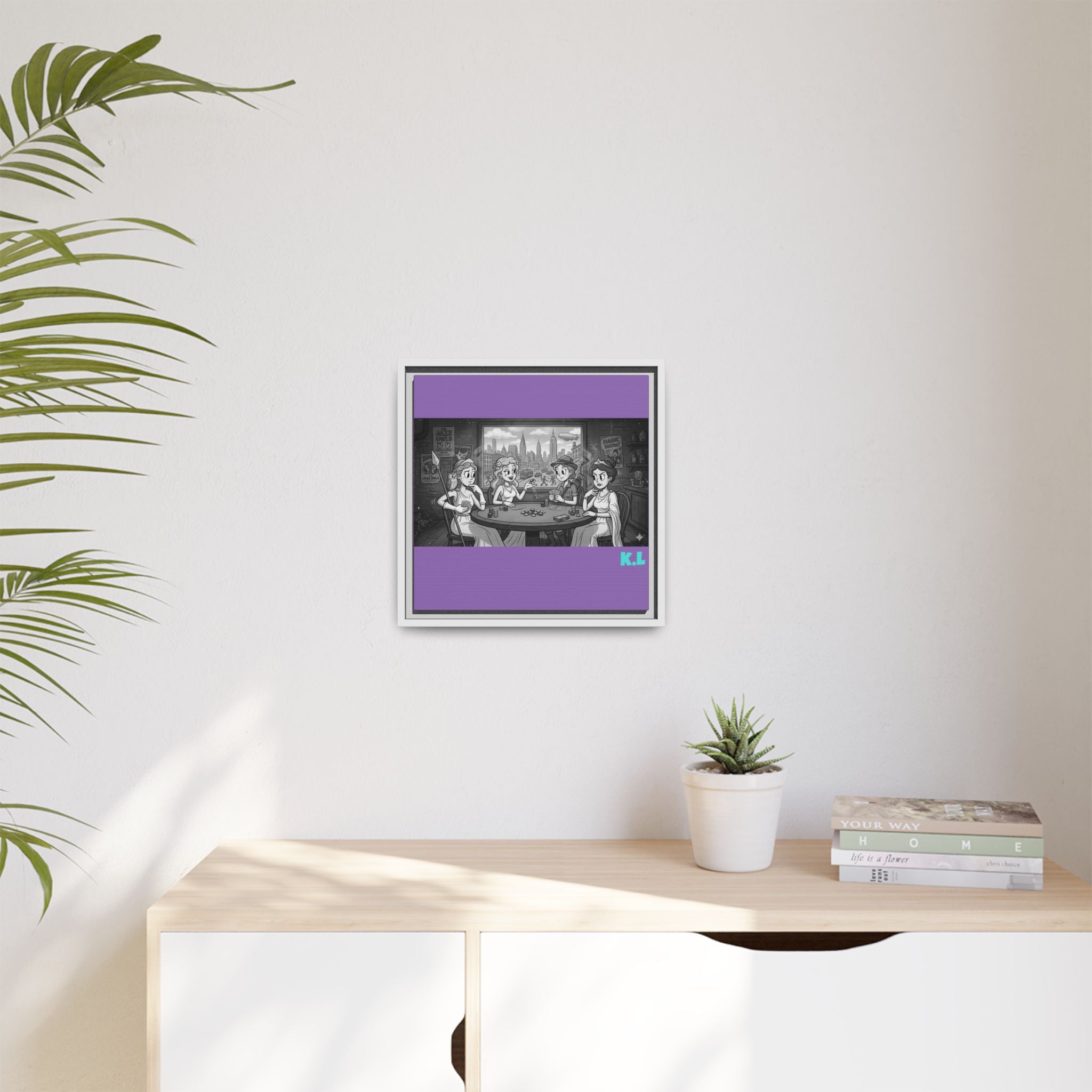 Framed Matte Canvas - Vintage Goddess Poker Night Print