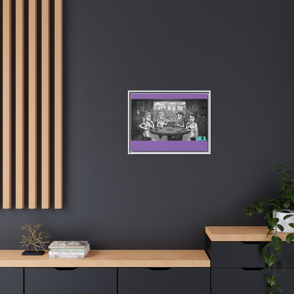 Framed Matte Canvas - Vintage Goddess Poker Night Print