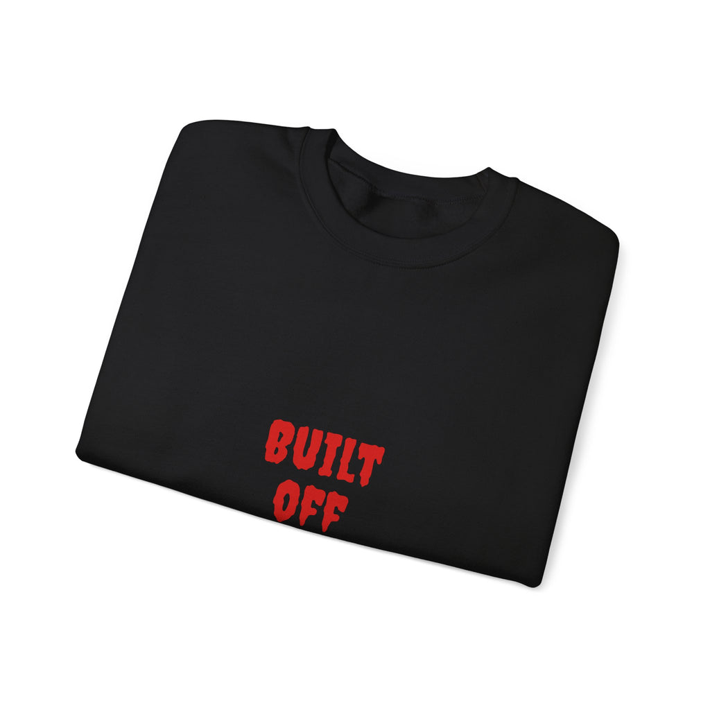 Crewneck Sweatshirt — "Built Off Pressure" Diamond UFO Floral Back Print