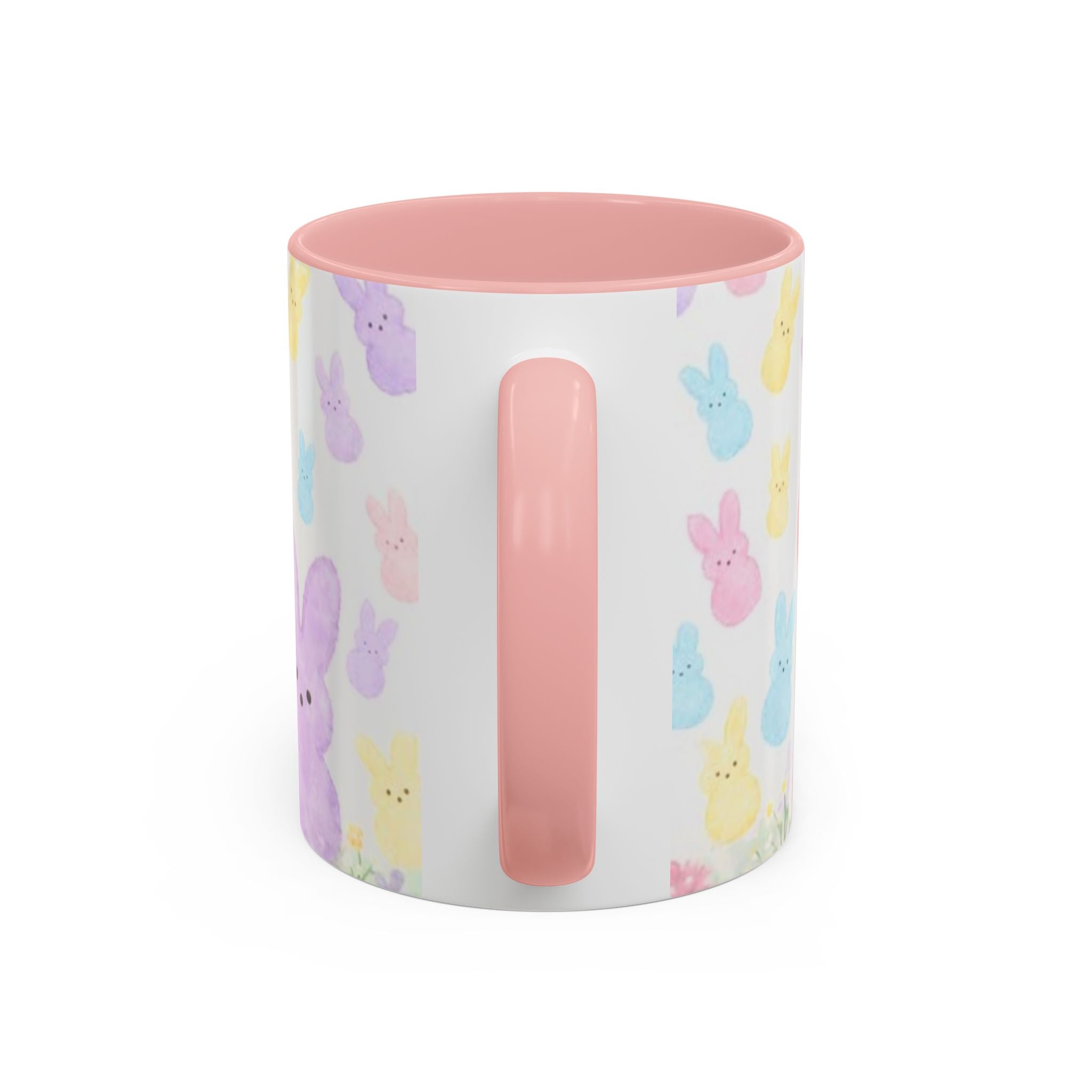 Pastel Peeps Easter Coffee Mug — Cute Bunny Pattern Accent Mug (11/15oz)