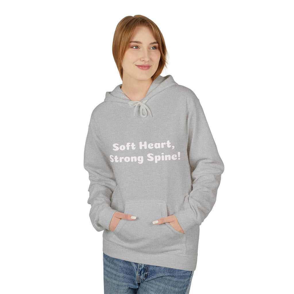 Spine & Blossoms Hoodie — "Soft Heart, Strong Spine!" Graphic Pullover