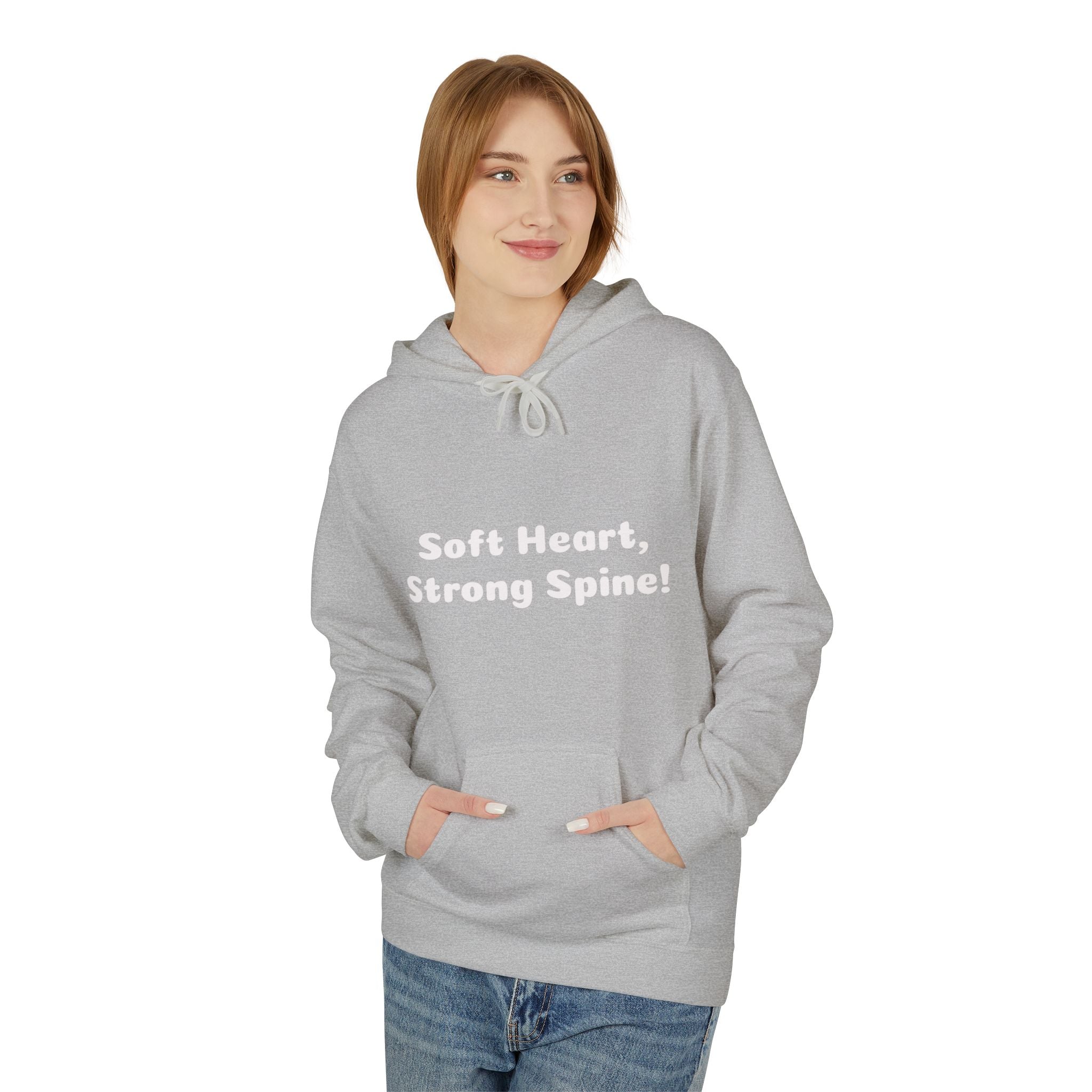 Spine & Blossoms Hoodie — "Soft Heart, Strong Spine!" Graphic Pullover