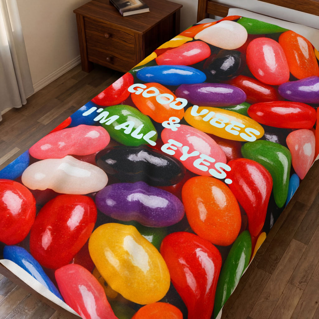 Good Vibes "I'm All Eyes" Velveteen Plush Blanket — Kelsie Lynn Sciacca Design