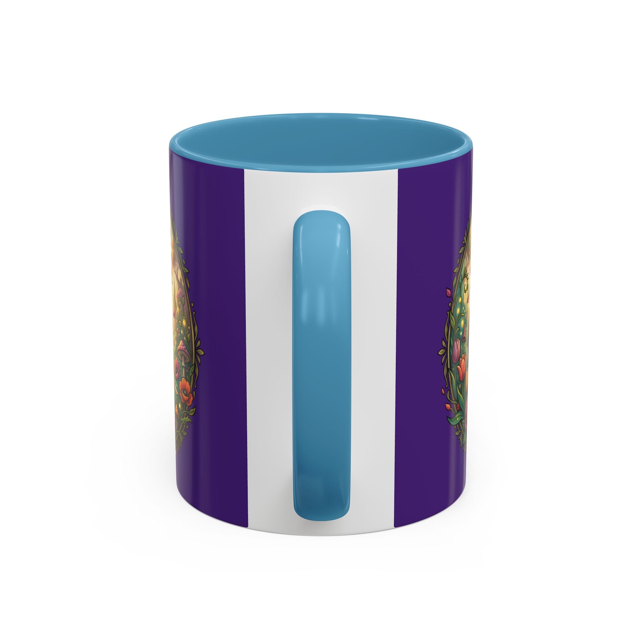 Elephant & Tulips Accent Coffee Mug — Floral Elephant Ceramic Mug (11/15oz)