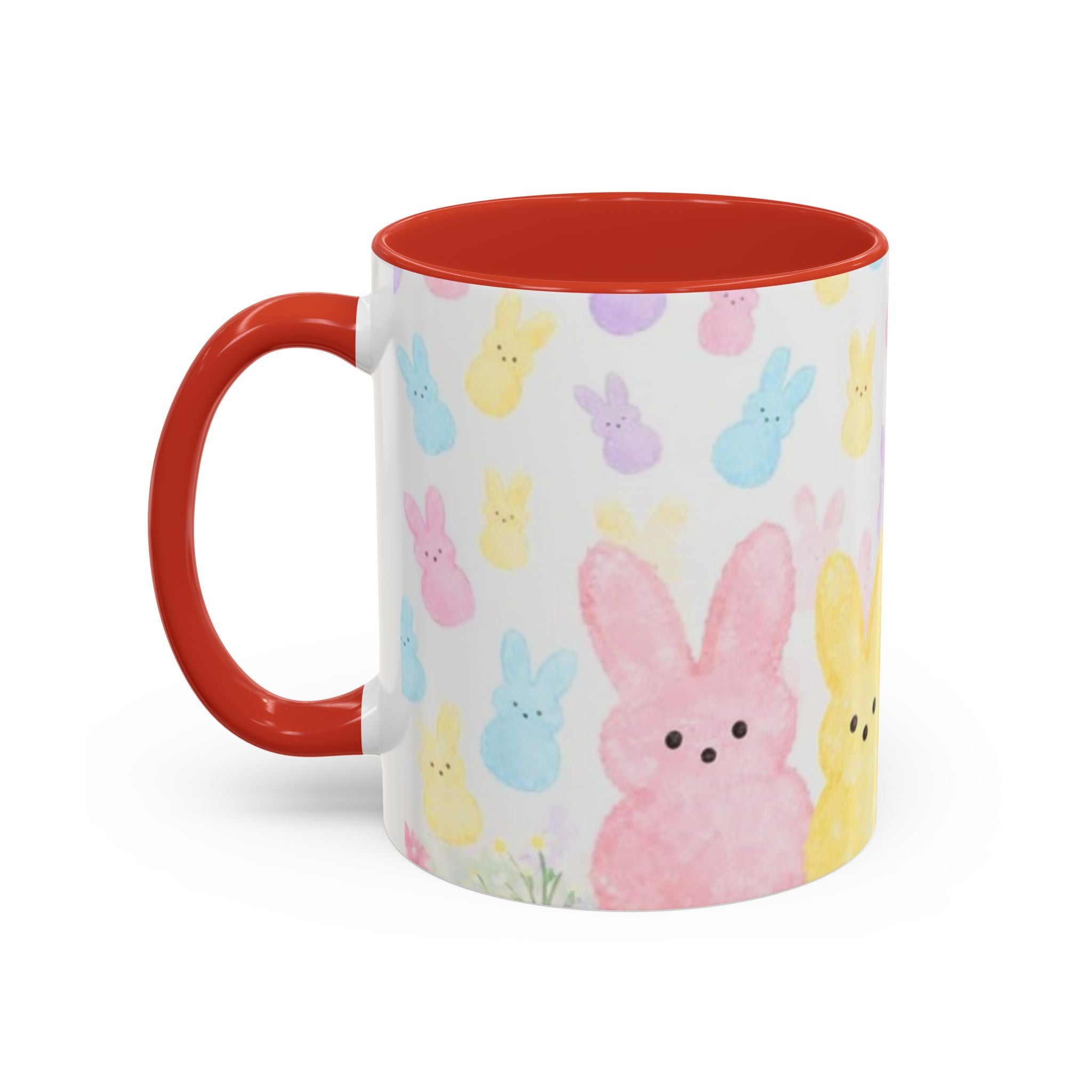 Pastel Peeps Easter Coffee Mug — Cute Bunny Pattern Accent Mug (11/15oz)