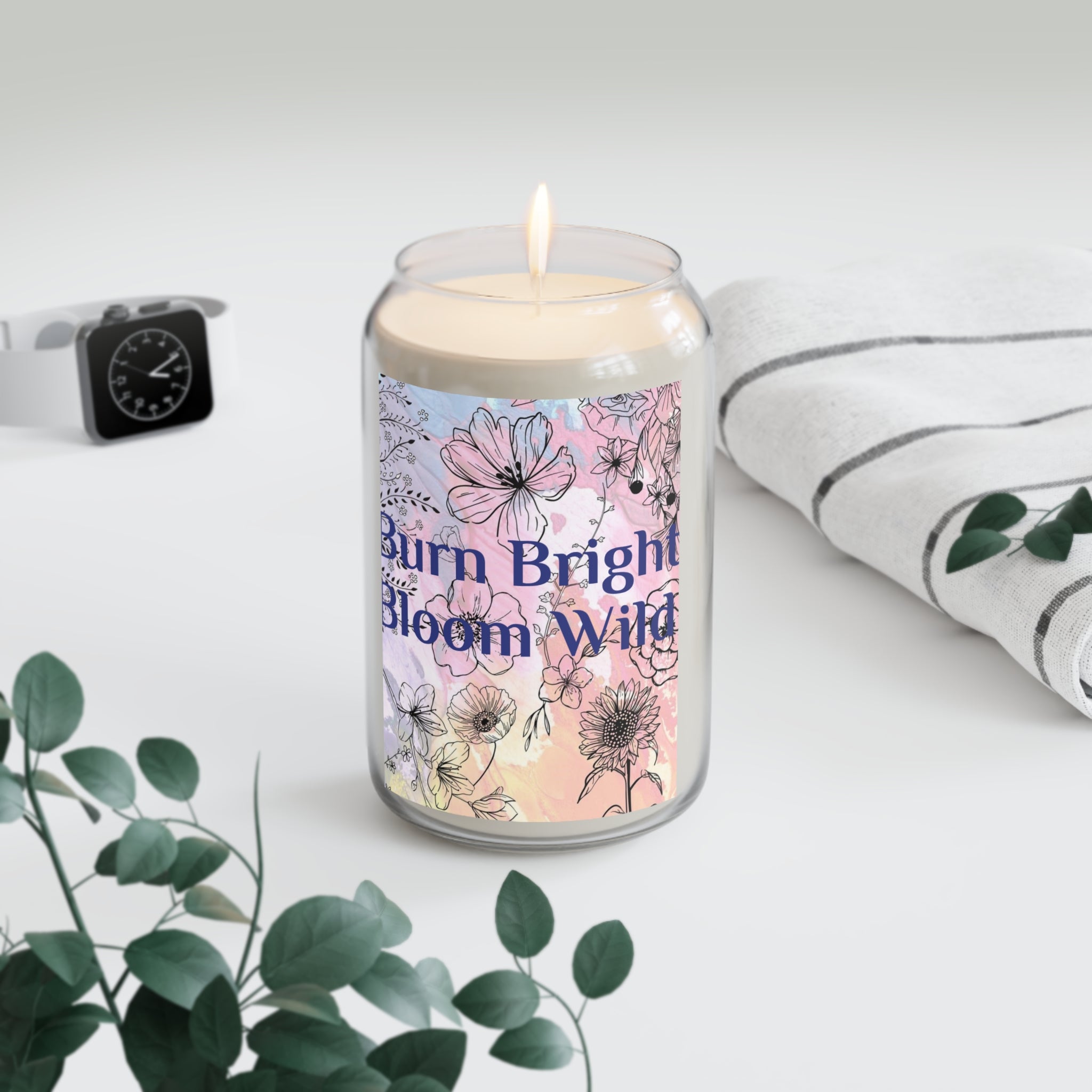 Bloom Wild Soy Candle – "Burn Bright, Bloom Wild" 13.75oz Scented Jar