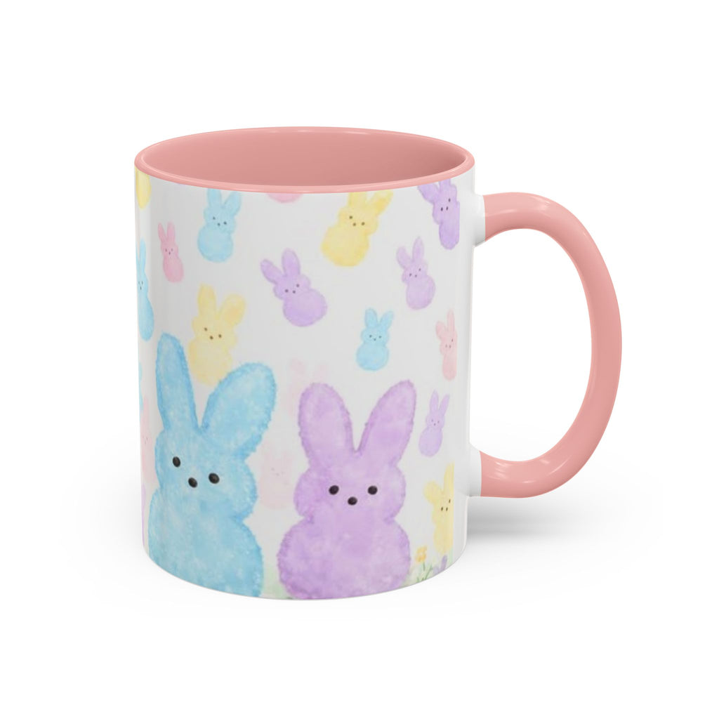Pastel Peeps Easter Coffee Mug — Cute Bunny Pattern Accent Mug (11/15oz)