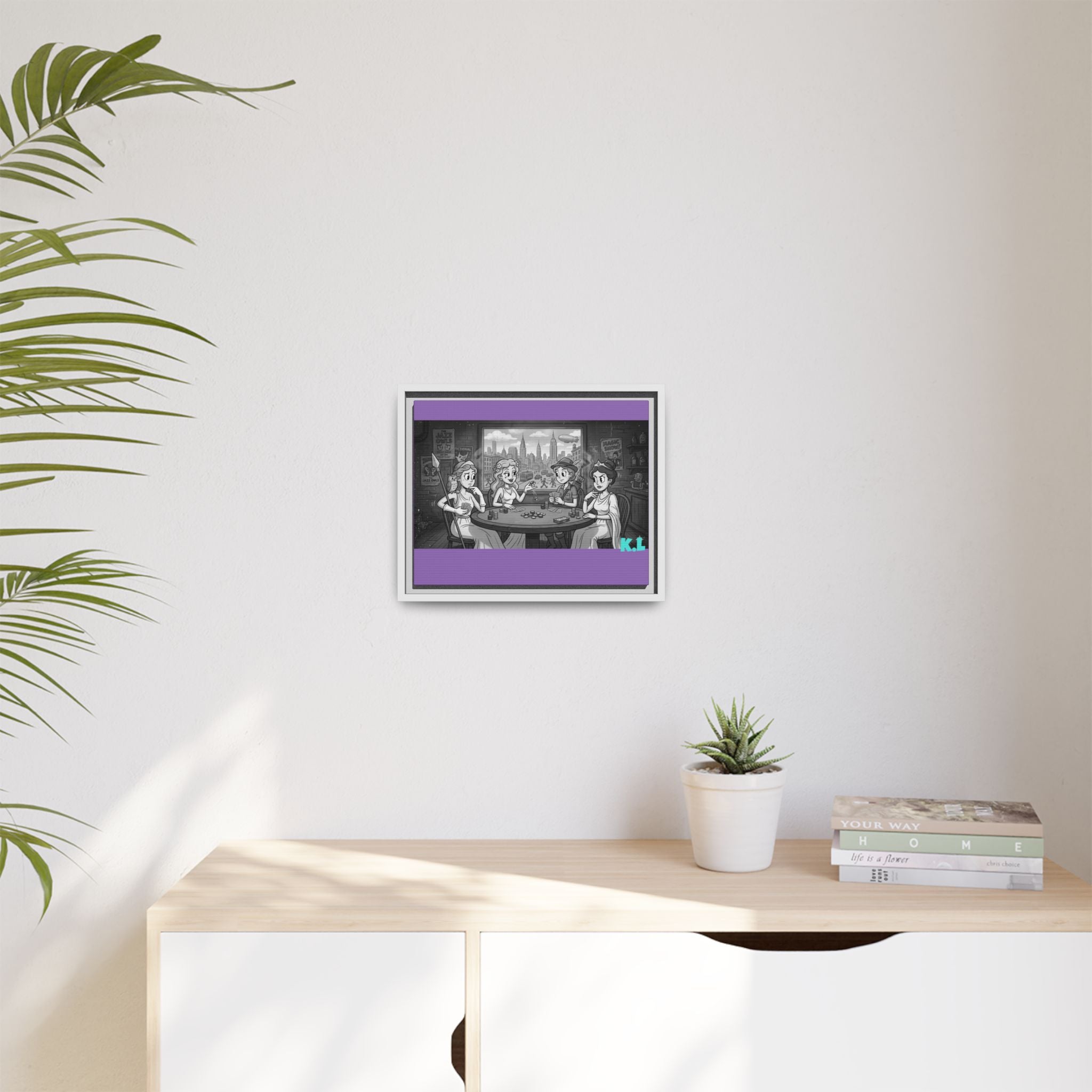 Framed Matte Canvas - Vintage Goddess Poker Night Print