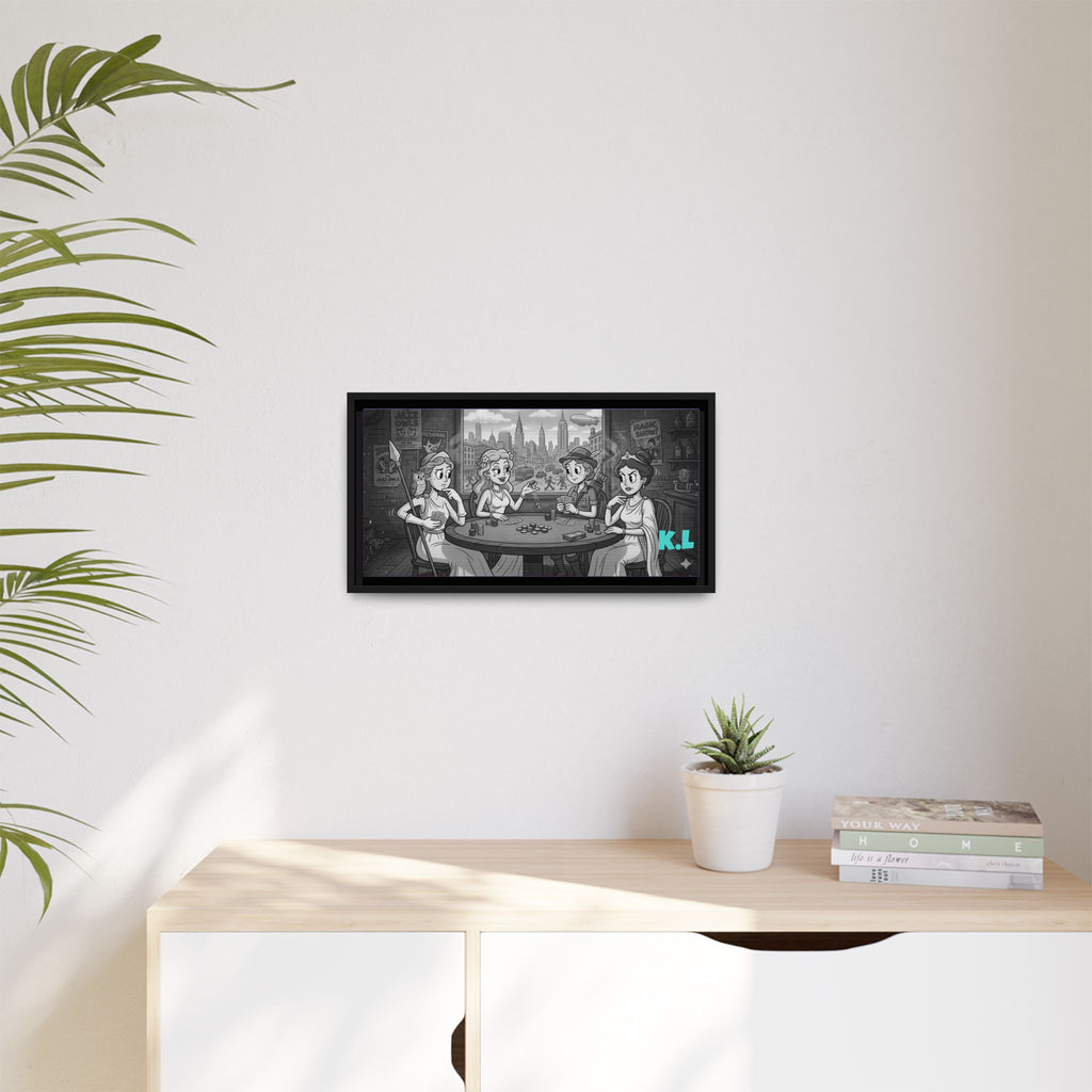 Framed Matte Canvas - Vintage Goddess Poker Night Print