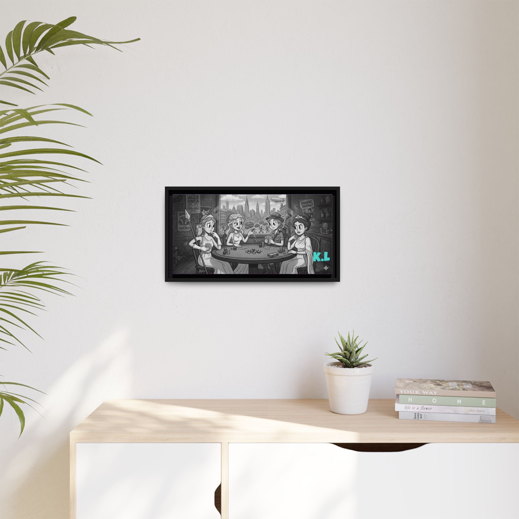 Framed Matte Canvas - Vintage Goddess Poker Night Print