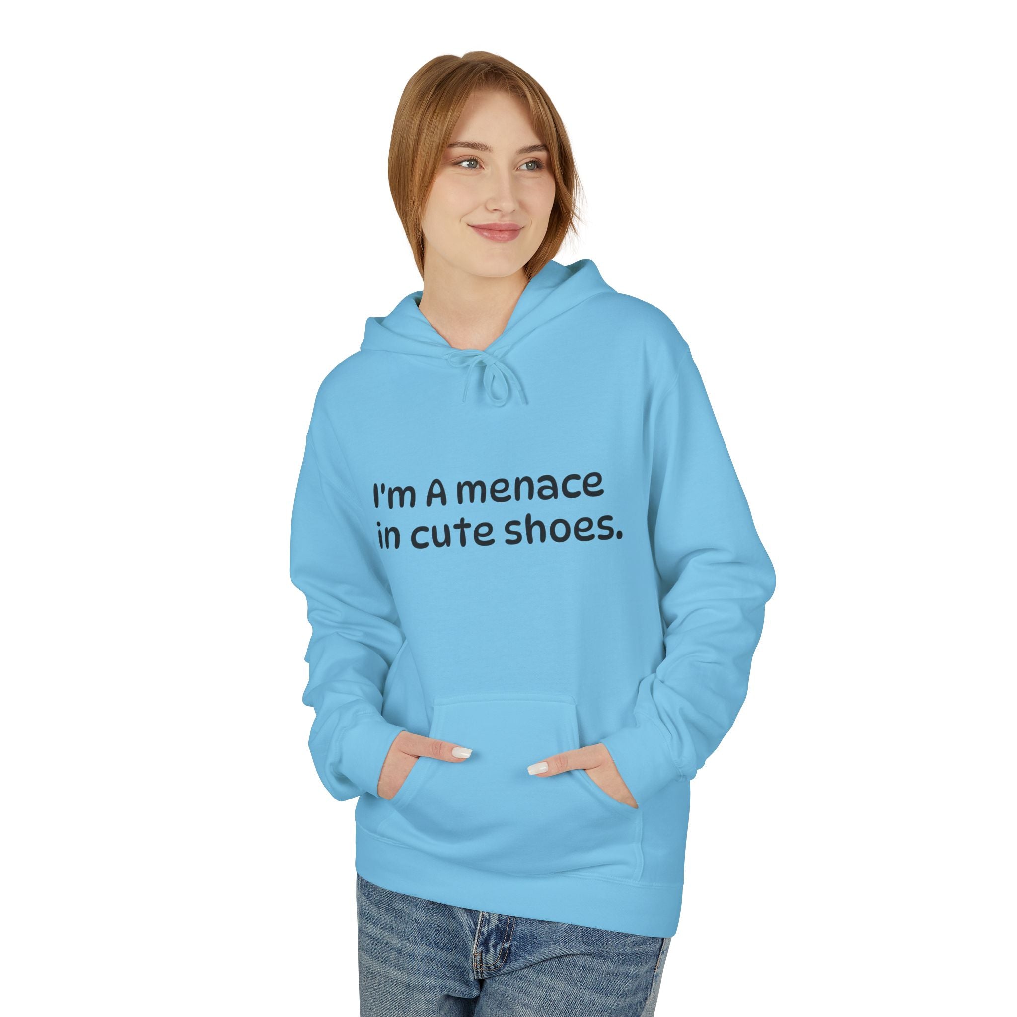 Hoodie - "I'm a Menace in Cute Shoes" Floral Pop Art Graphic Hoodie