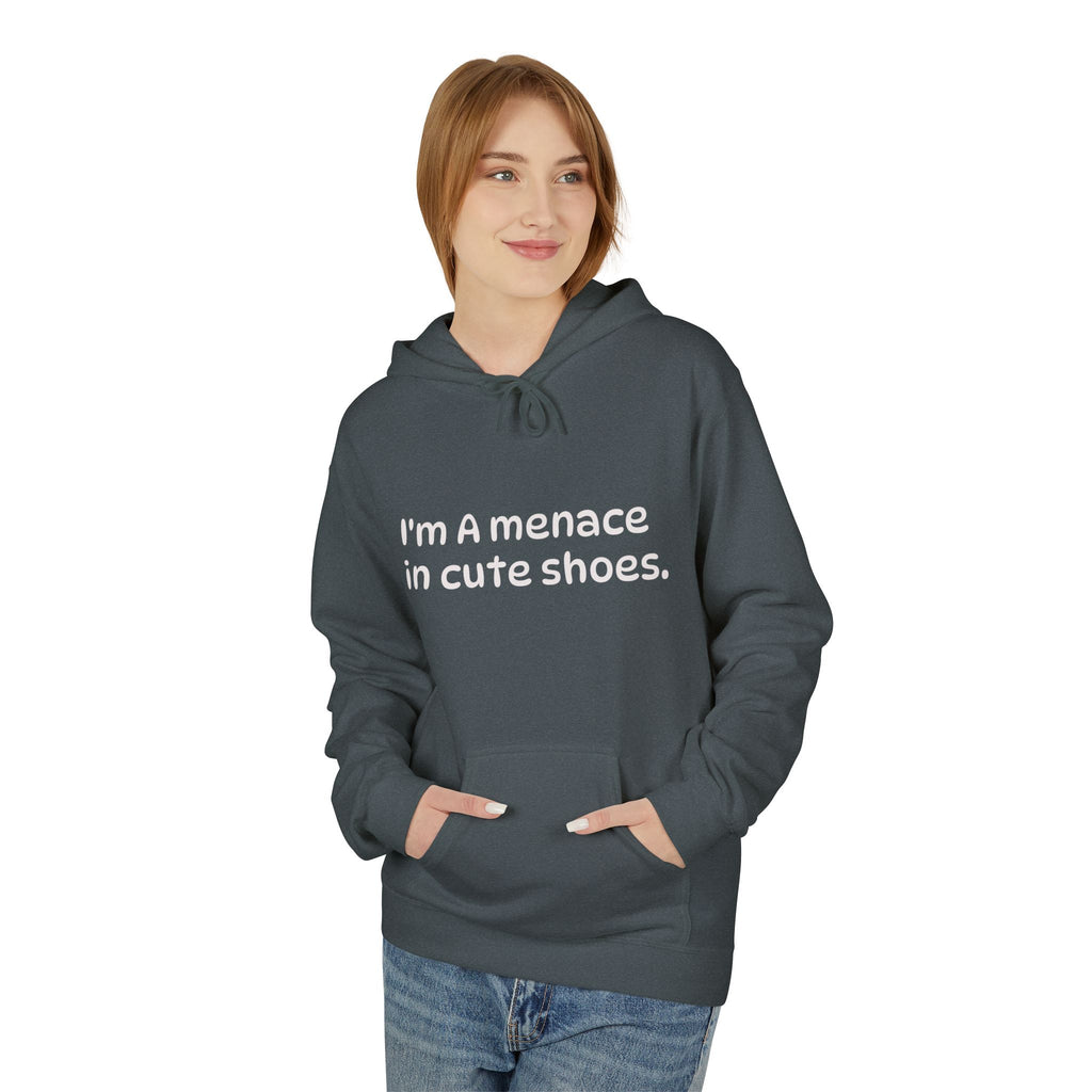 Hoodie - "I'm a Menace in Cute Shoes" Floral Pop Art Graphic Hoodie
