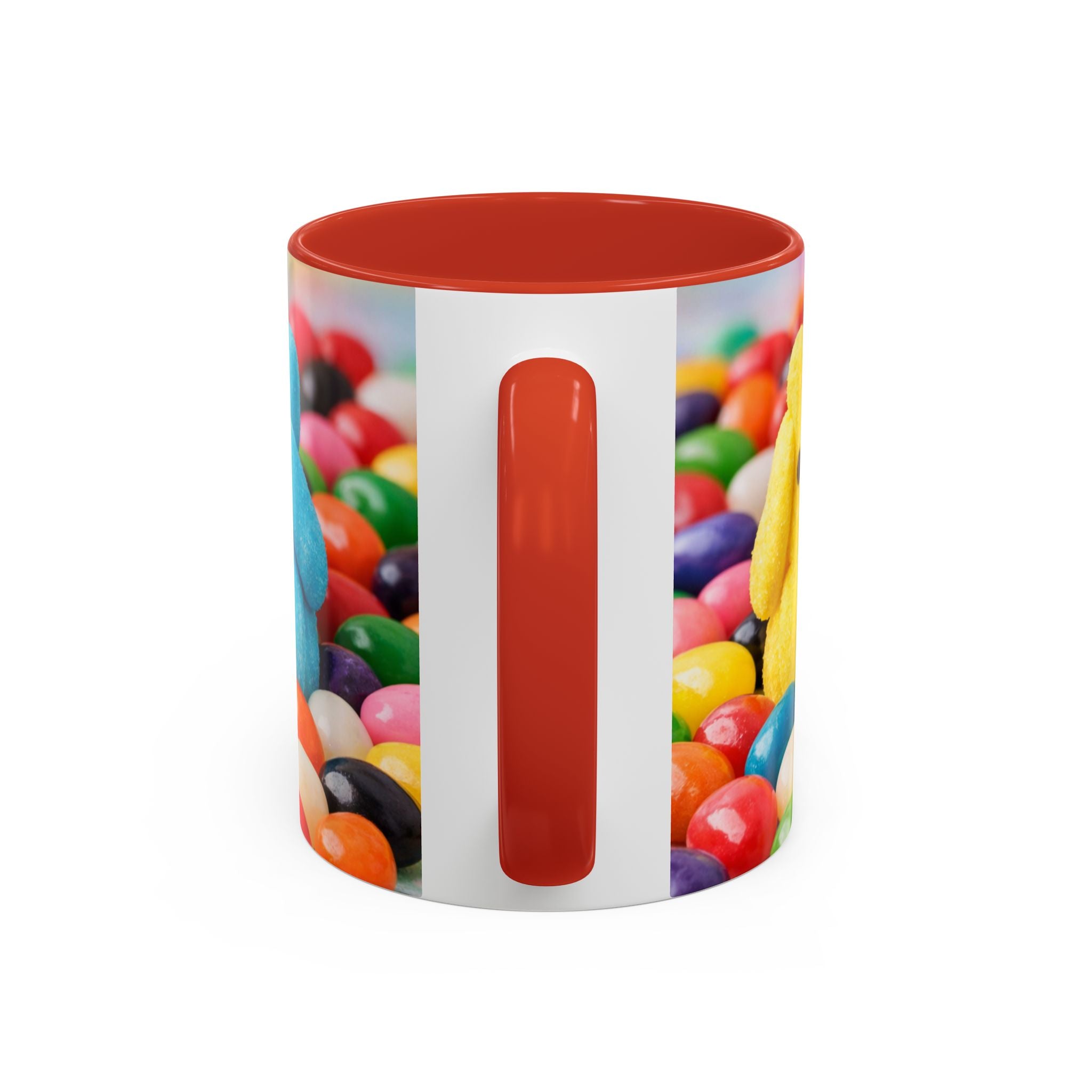Easter Candy Peeps Coffee Mug — Colorful Jellybean & Marshmallow Bunny Accent Mug (11/15oz)