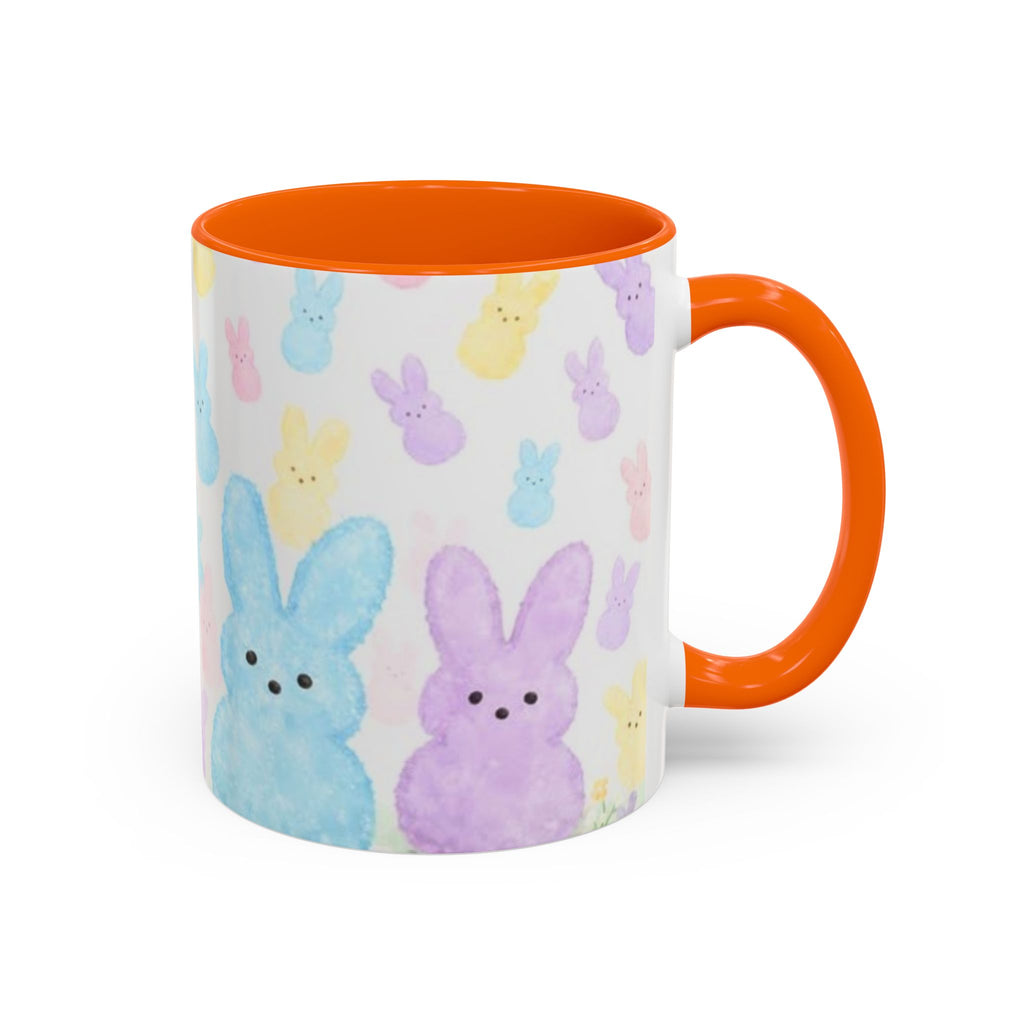 Pastel Peeps Easter Coffee Mug — Cute Bunny Pattern Accent Mug (11/15oz)