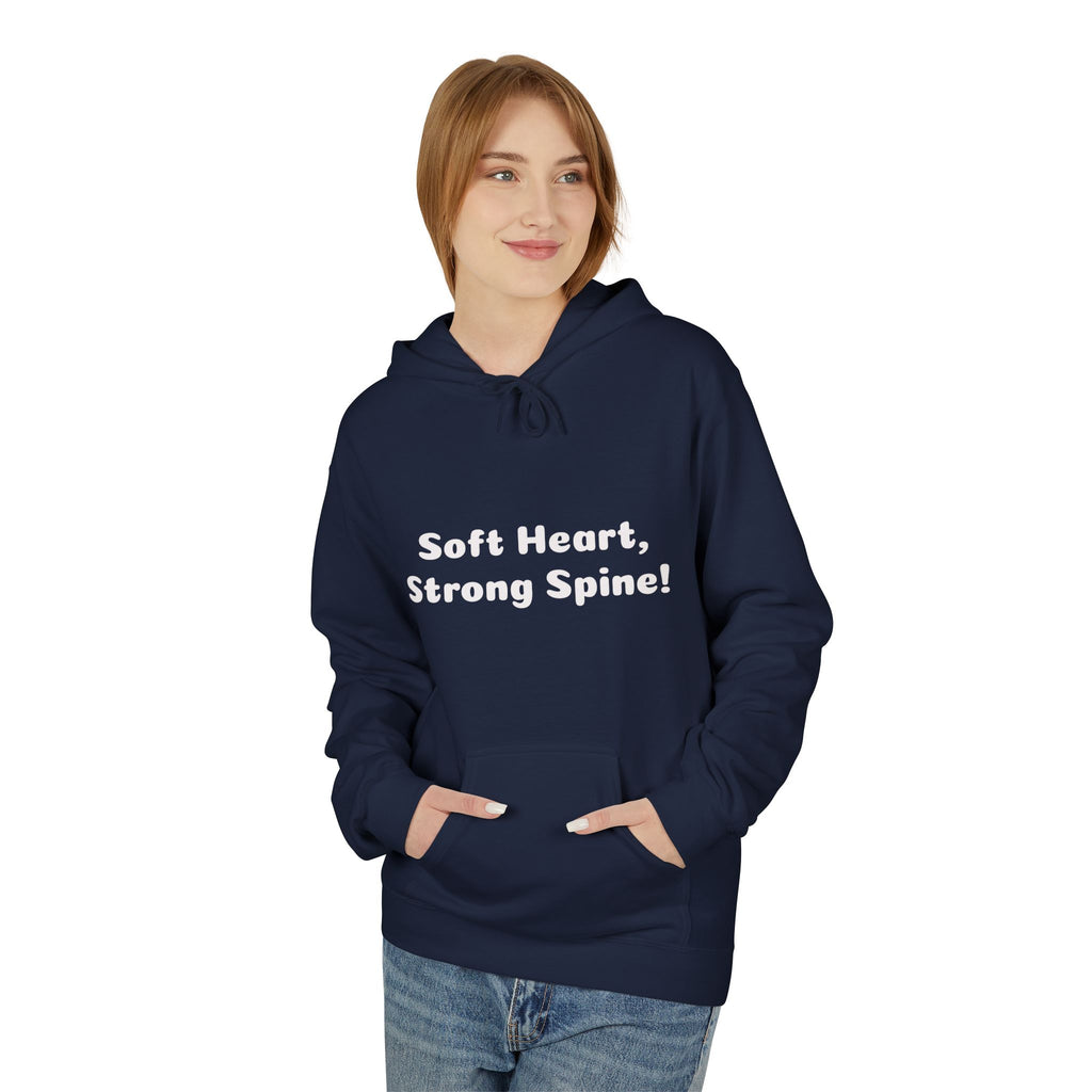 Spine & Blossoms Hoodie — "Soft Heart, Strong Spine!" Graphic Pullover
