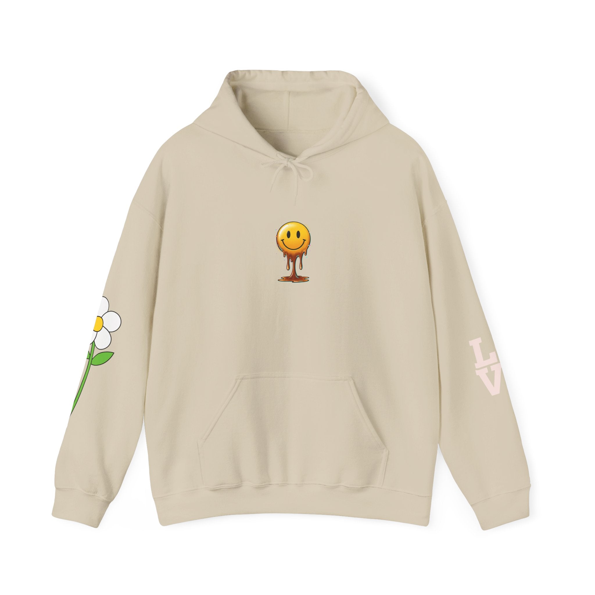Hoodie — Live, Survive & Thrive Floral Smiley Motivational Hoodie