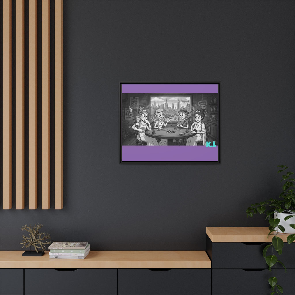 Framed Matte Canvas - Vintage Goddess Poker Night Print