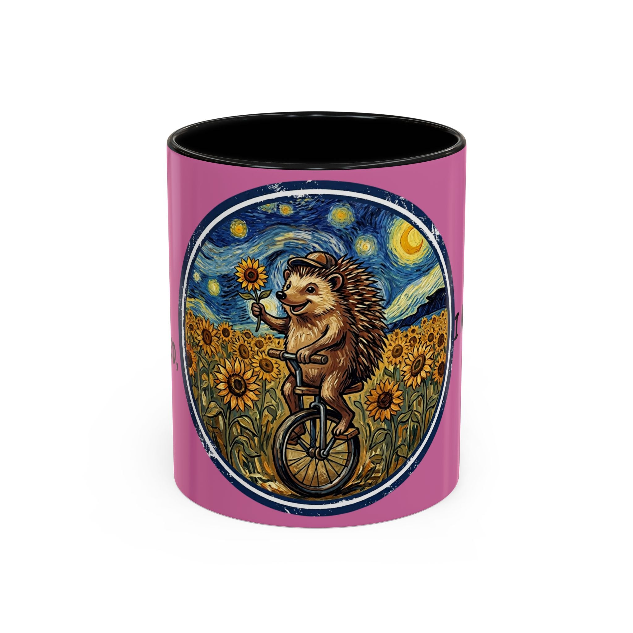 Hedgehog Sunflower Coffee Mug — "I Am At Peace" Accent Ceramic Mug