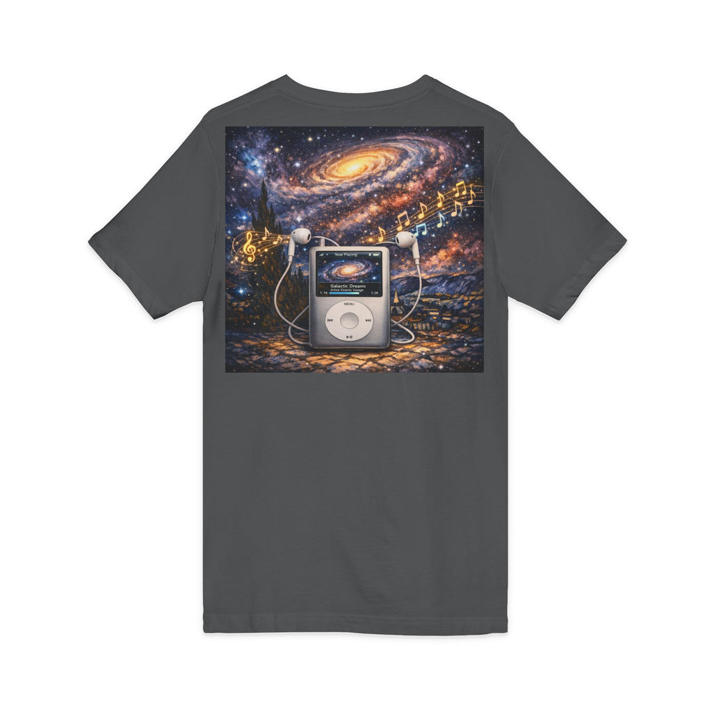 Galaxy iPod Music Tee — Retro Space Music V-Neck T‑Shirt