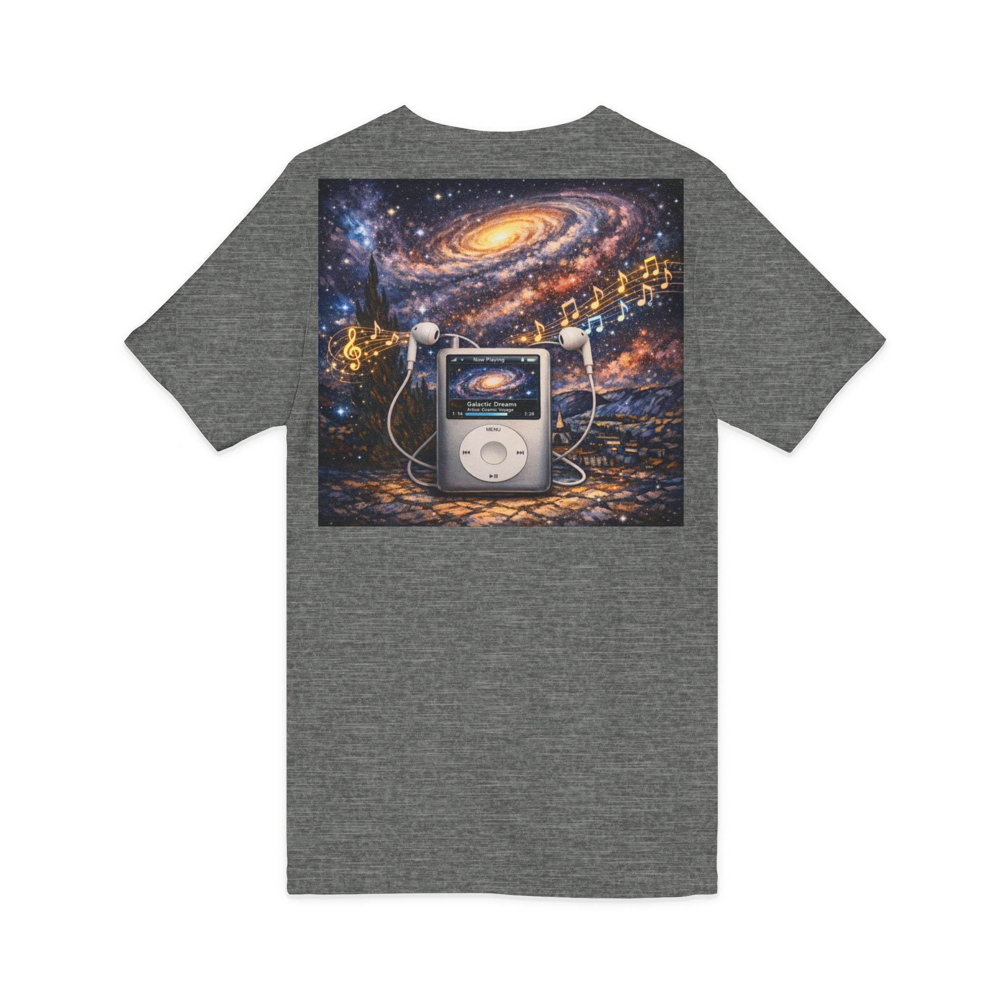 Galaxy iPod Music Tee — Retro Space Music V-Neck T‑Shirt