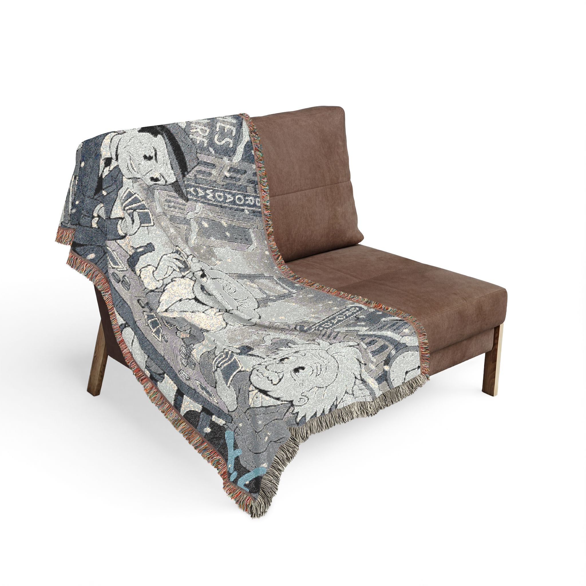 Vintage Movie Night Woven Blanket — Retro Film Stars Throw for Cozy Home & Gifts