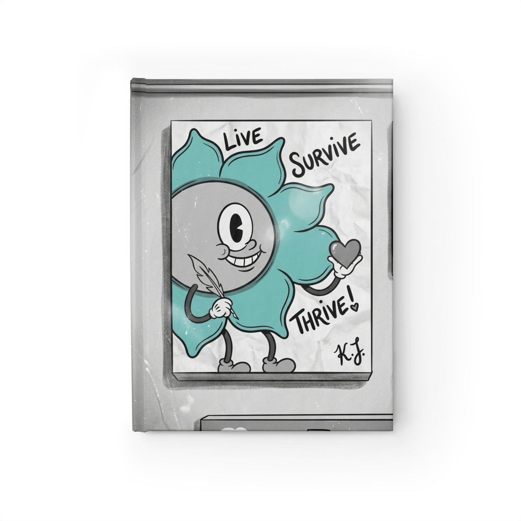 Blue Flower "Live Survive & Thrive”-k.L Ruled Journal